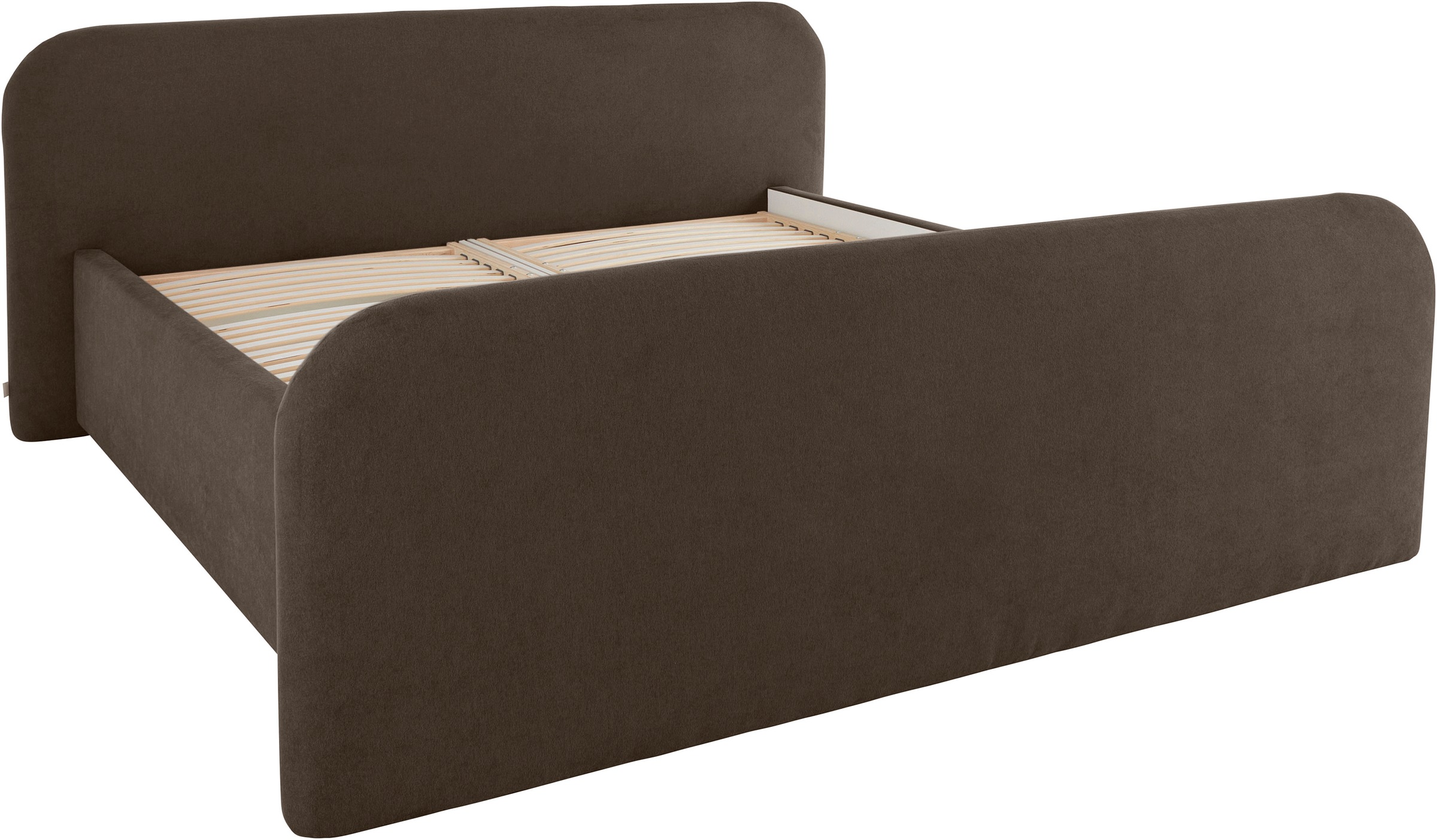 Polsterbett "Cleomi mit Bettkasten 140x200 180x200 200x200cm", dunkelbraun, B:222cm H:96cm L:224cm, LEGER HOME BY LENA GERCKE, Betten, Polsterbett, erhältlich in H2, H3 & H4 und in verschiedenen Farben 3