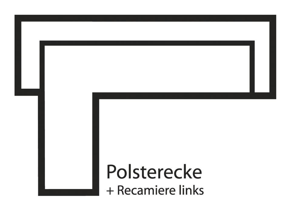 andas Ecksofa »Bille L-Form«, mit Naht im Rückenkissen und Beinen aus Eichenholz