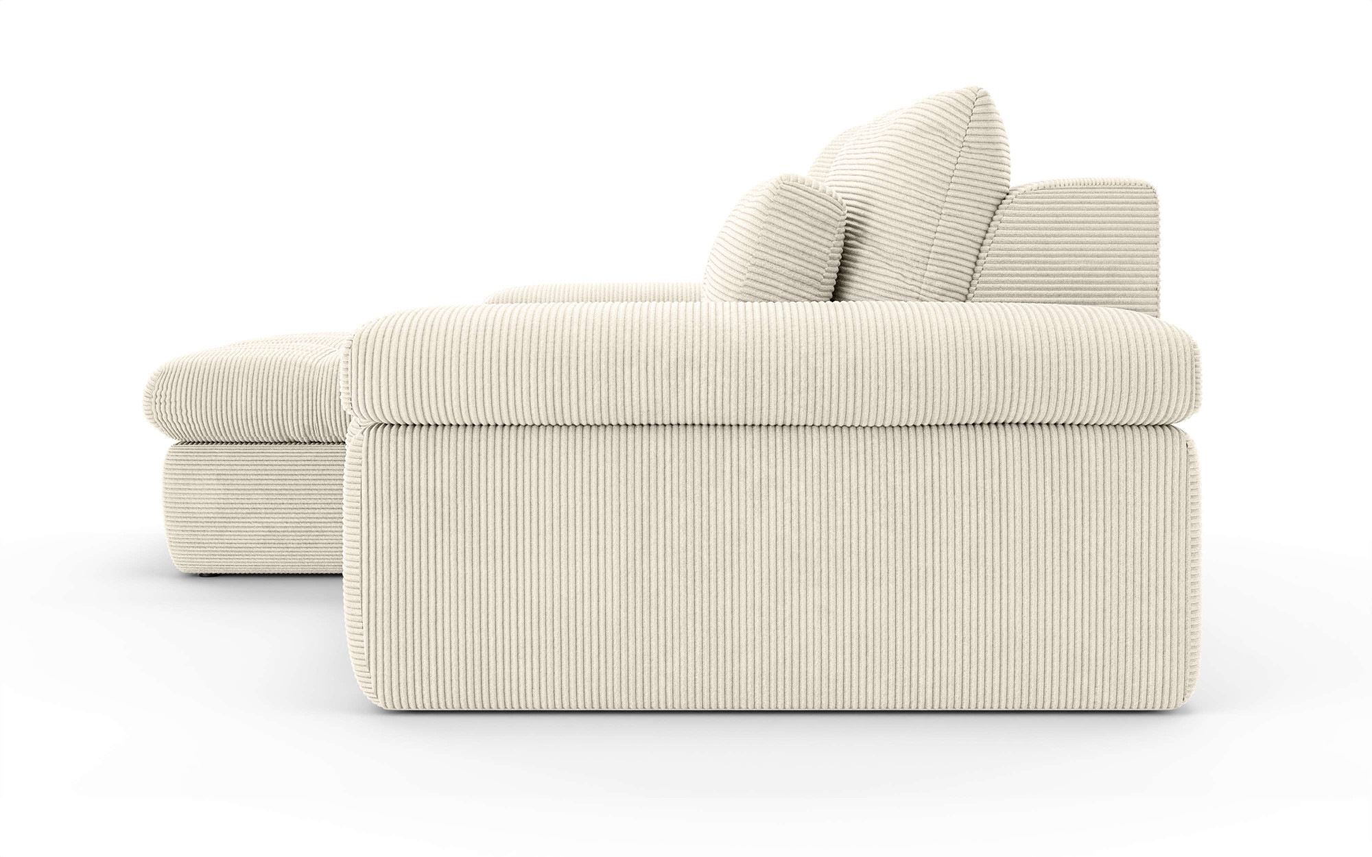 Home affaire Ecksofa »ALVERIE mit Recamiere, moderne Steppung, Maße: B/T/H 274/203/106 cm«, L-Form mit Wellenunterfederung, mit 4 Rückenkissen, pflegeleicht Stoff