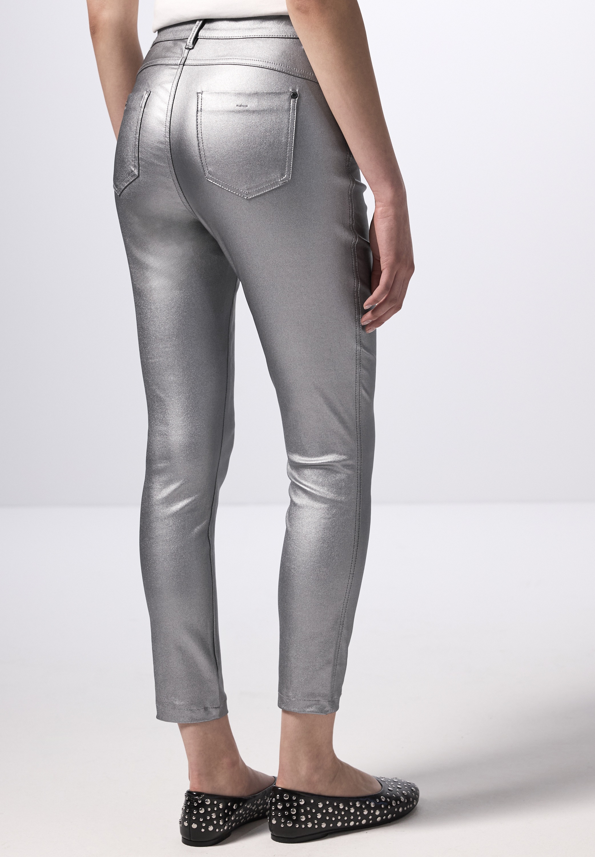 STREET ONE STUDIO Röhrenhose, mit Glitzer-Effekt