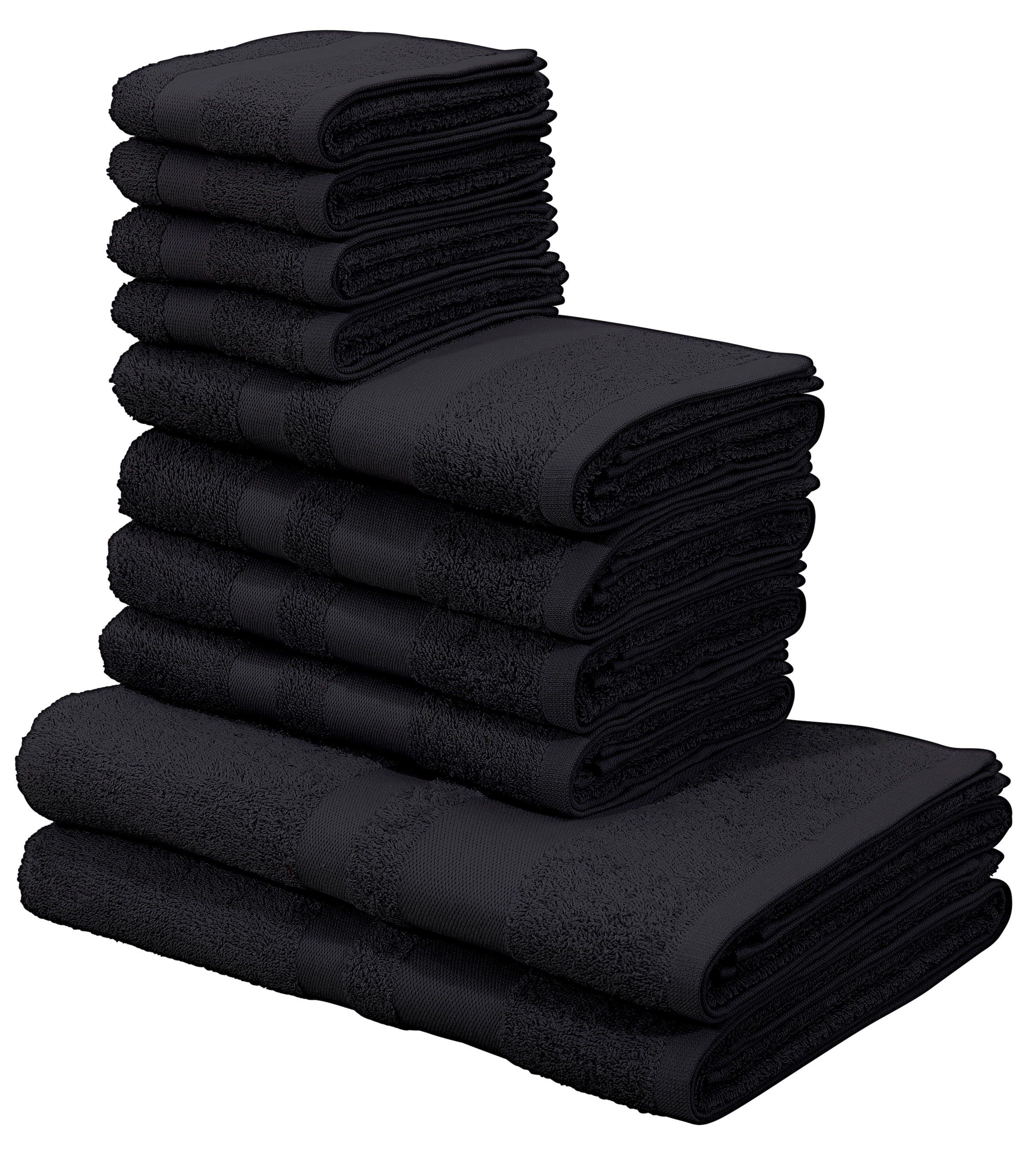my home Handtuch Set aus Handtücher | einfarbiges mit kaufen Handtuch-Set 10 Baumwolle tlg., Set, »Vanessa«, 100% Bordüre, Walkfrottee, BAUR