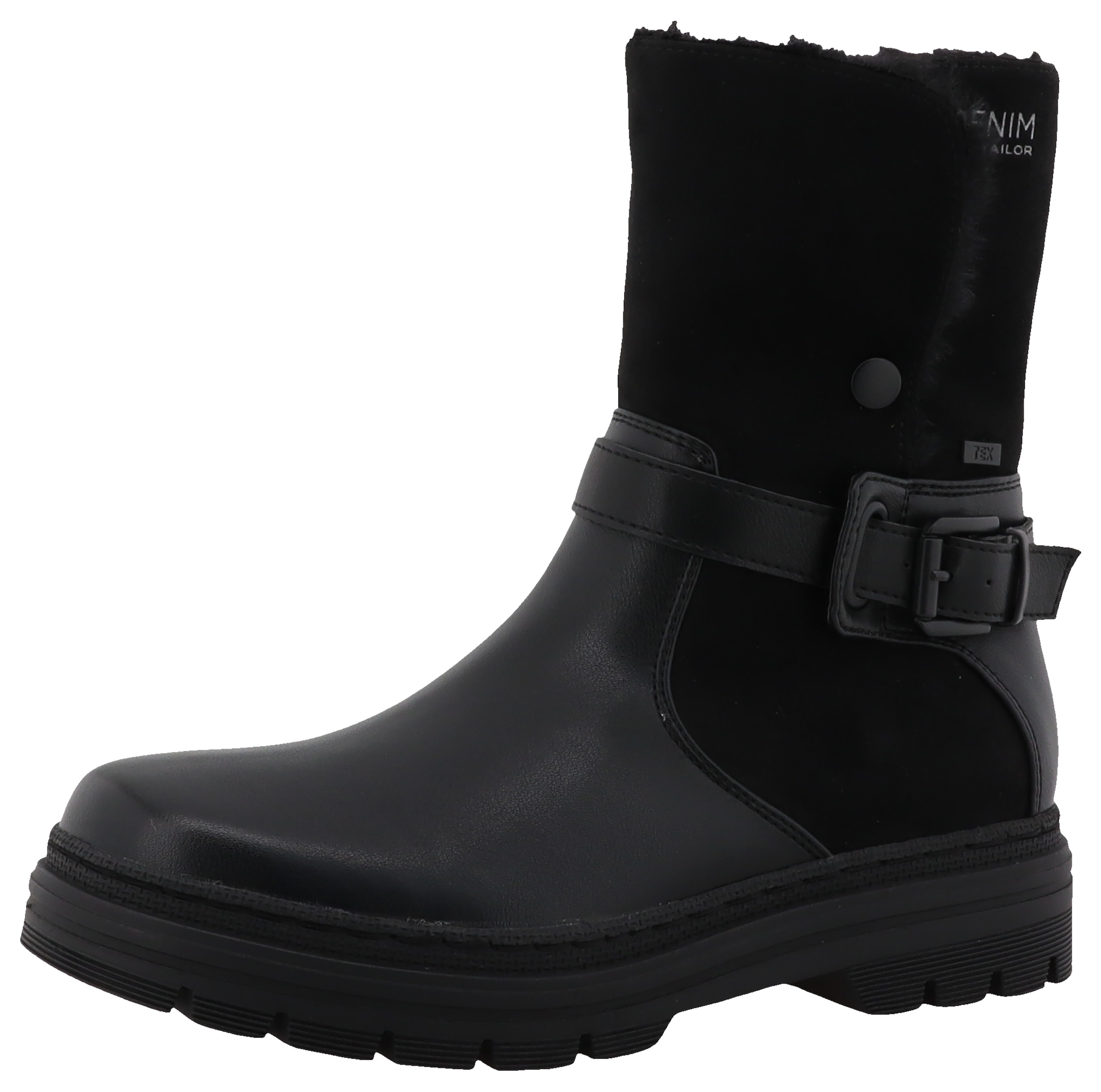 TOM TAILOR Winterstiefelette, Blockabsatz, Winterboots, Stiefelette mit Zierschnalle