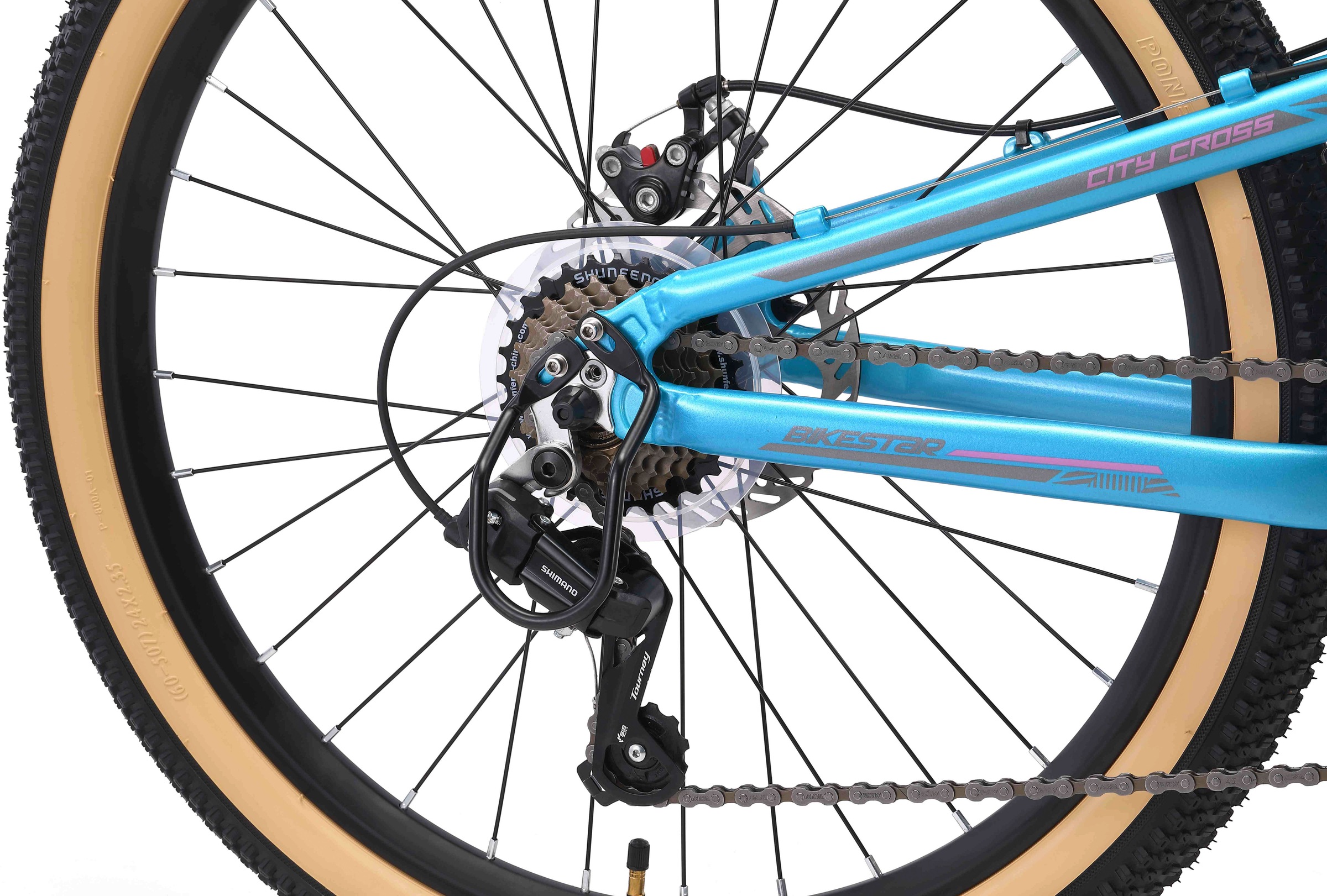 Bikestar Jugendfahrrad, 21 Gang, Shimano, RD-TY21 Schaltwerk, Kettenschaltung