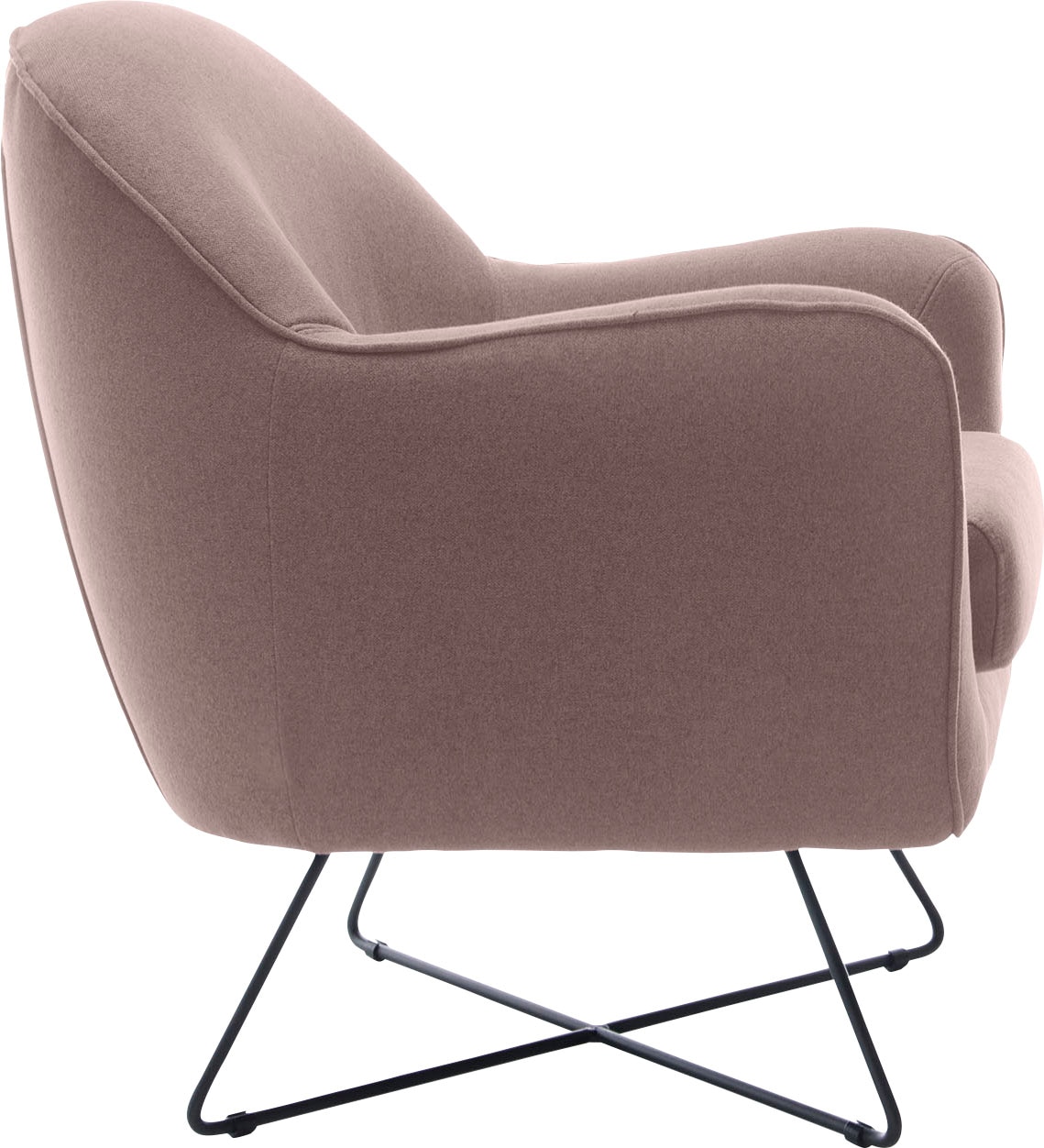 TRENDMANUFAKTUR Sessel »Evora, Loungesessel, Designsessel«, in zeitlosem Stil mit modernem Metallgestell