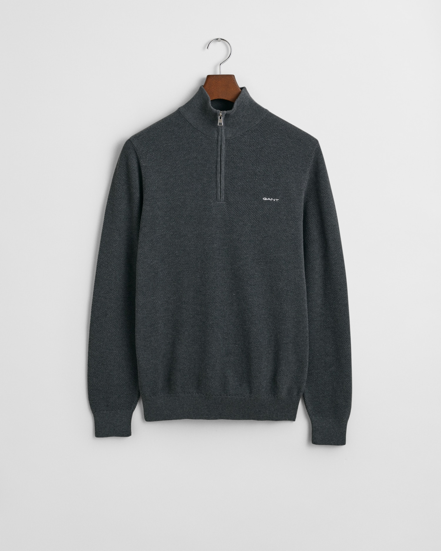 Gant Troyer »COTTON PIQUE HALF ZIP«, mit Piqué-Struktur