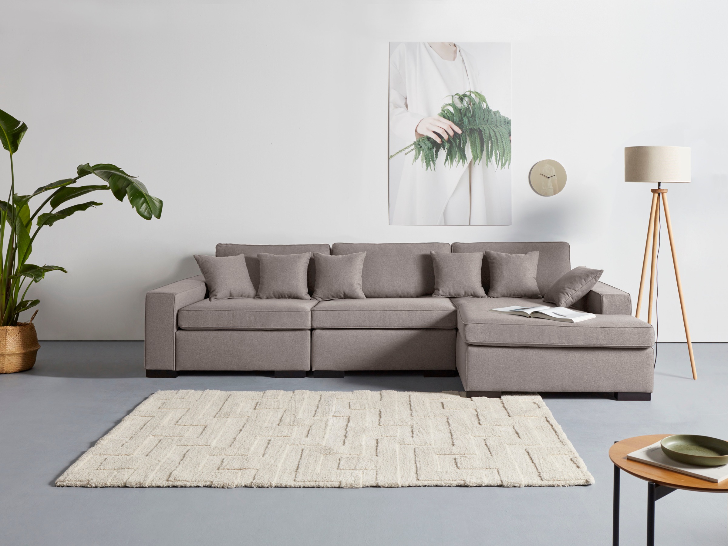 Guido Maria Kretschmer Home&Living Ottomane "Skara L-Form", Lounge-Sofa mit Federkernpolsterung, in vielen Bezugsvariant