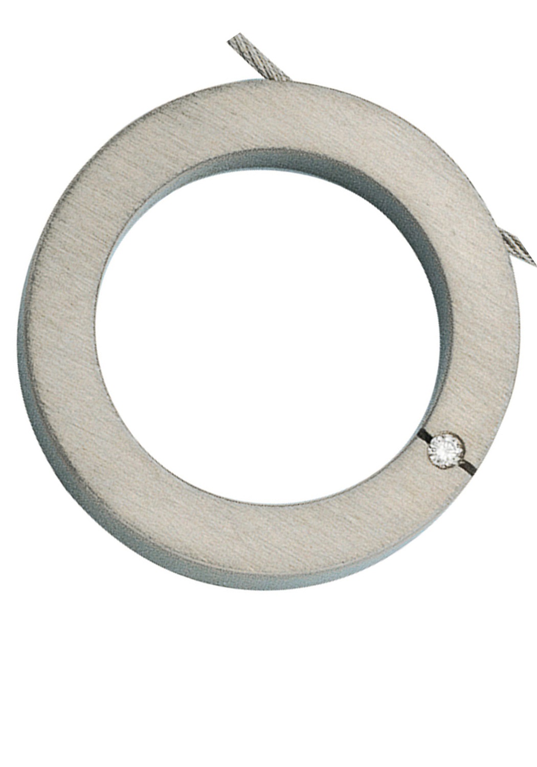 JOBO Runder Anhänger »Titananhänger Ring Kreis 28 mm« ()  aus Titan matt mit Diamant