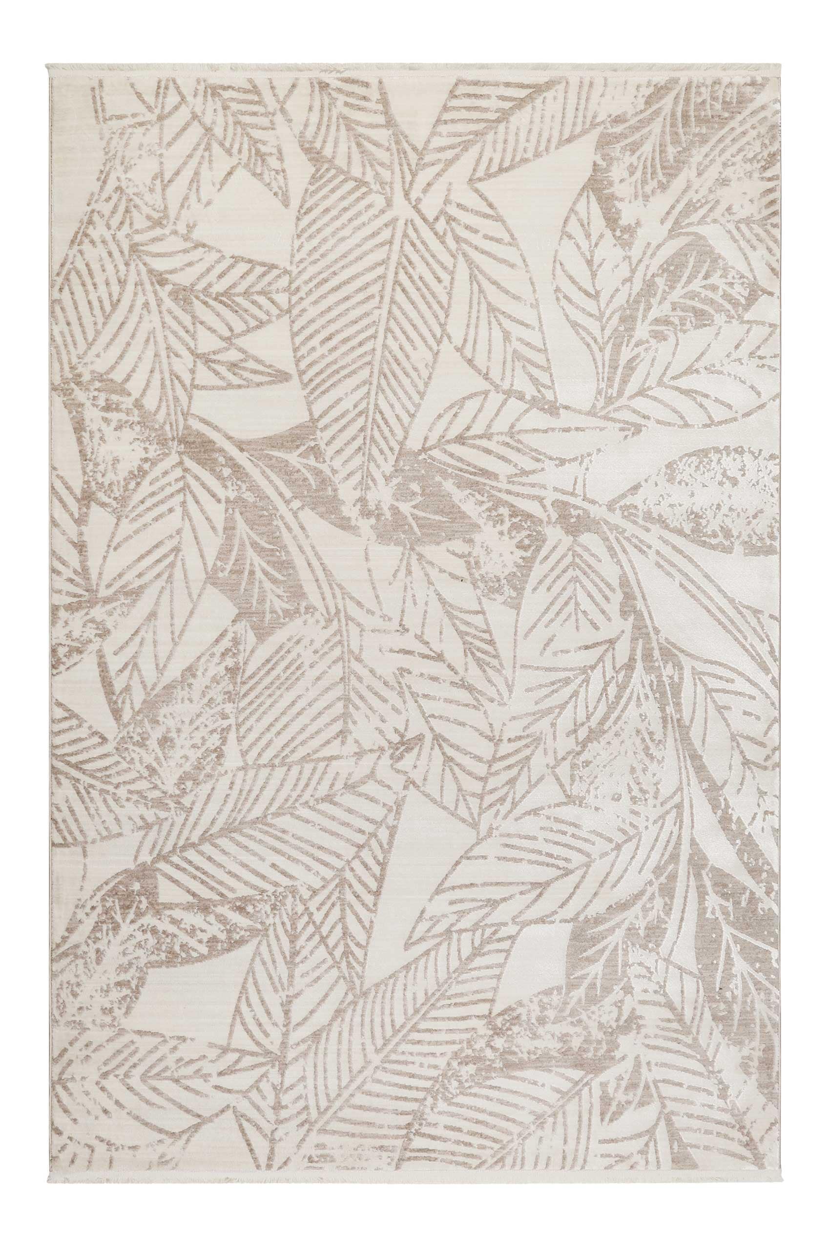 Teppich ESPRIT "Inga", beigecreme, B:160cm H:10mm L:225cm, Polyester, Teppiche, Teppich, Kurzflorteppich, gewebt, floral, modern, Wohnzimmer, natur