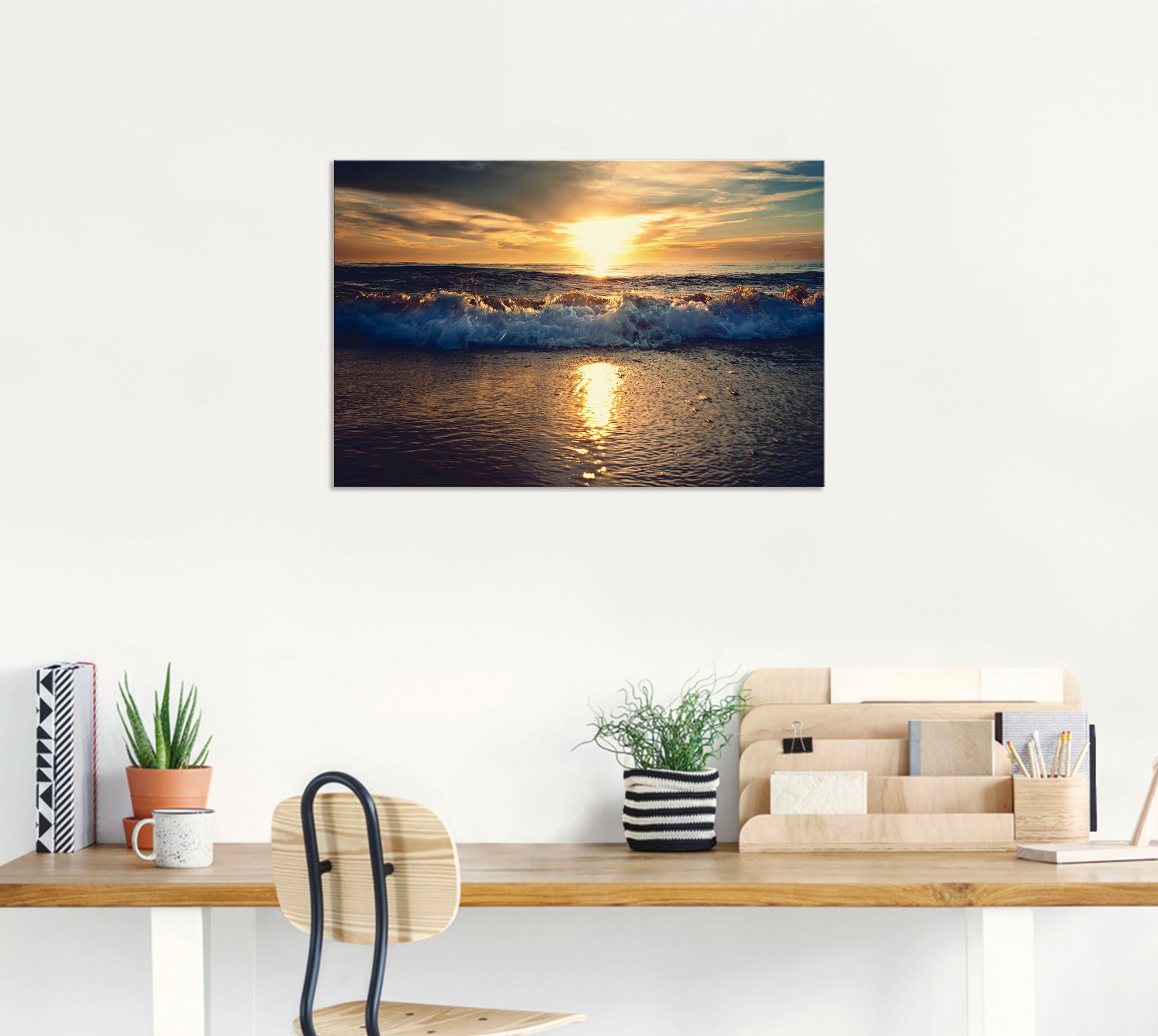 Artland Wandbild »Sonnenuntergang am Meer«, Gewässer, (1 St.), als Alubild, Outdoorbild, Leinwandbild in verschied. Größen