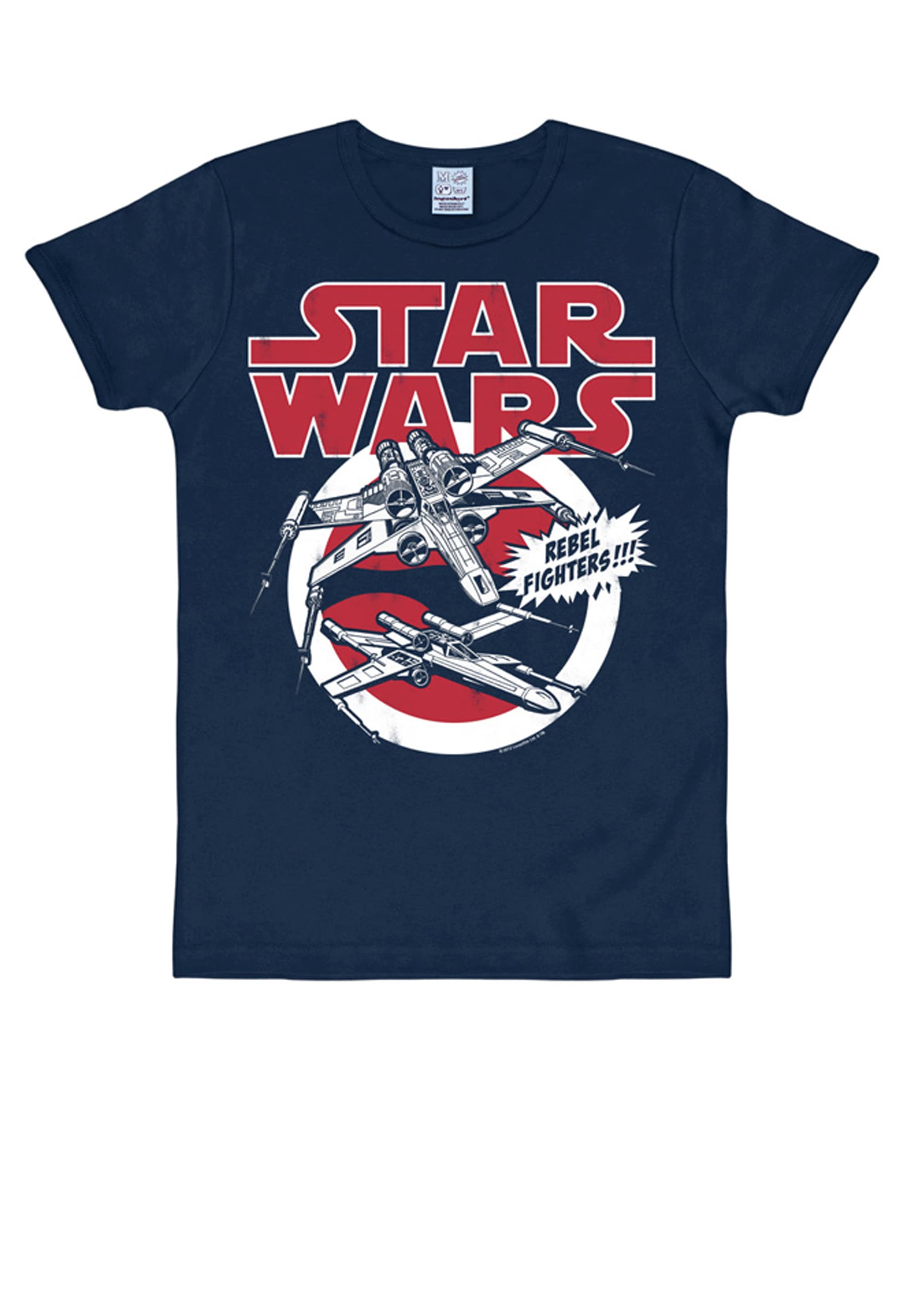 Wars mit BAUR »Star Retro-Print großem ▷ LOGOSHIRT X-Wings«, | T-Shirt kaufen