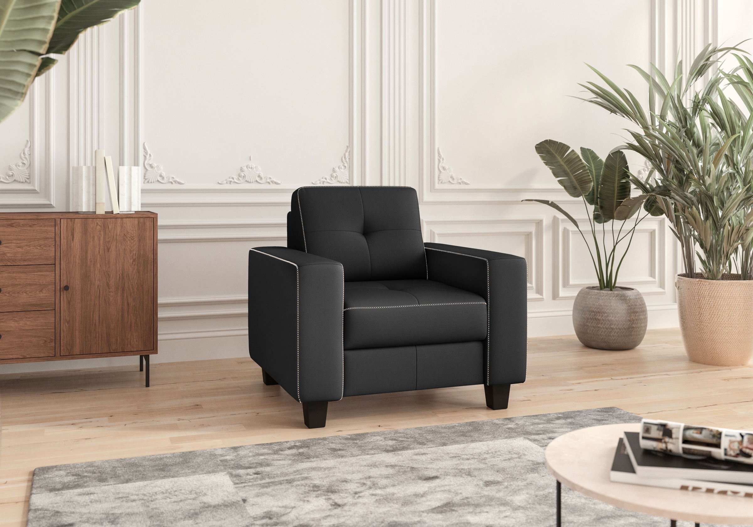 Places of Style Sessel "Varese", Kreuznaht in beige günstig online kaufen