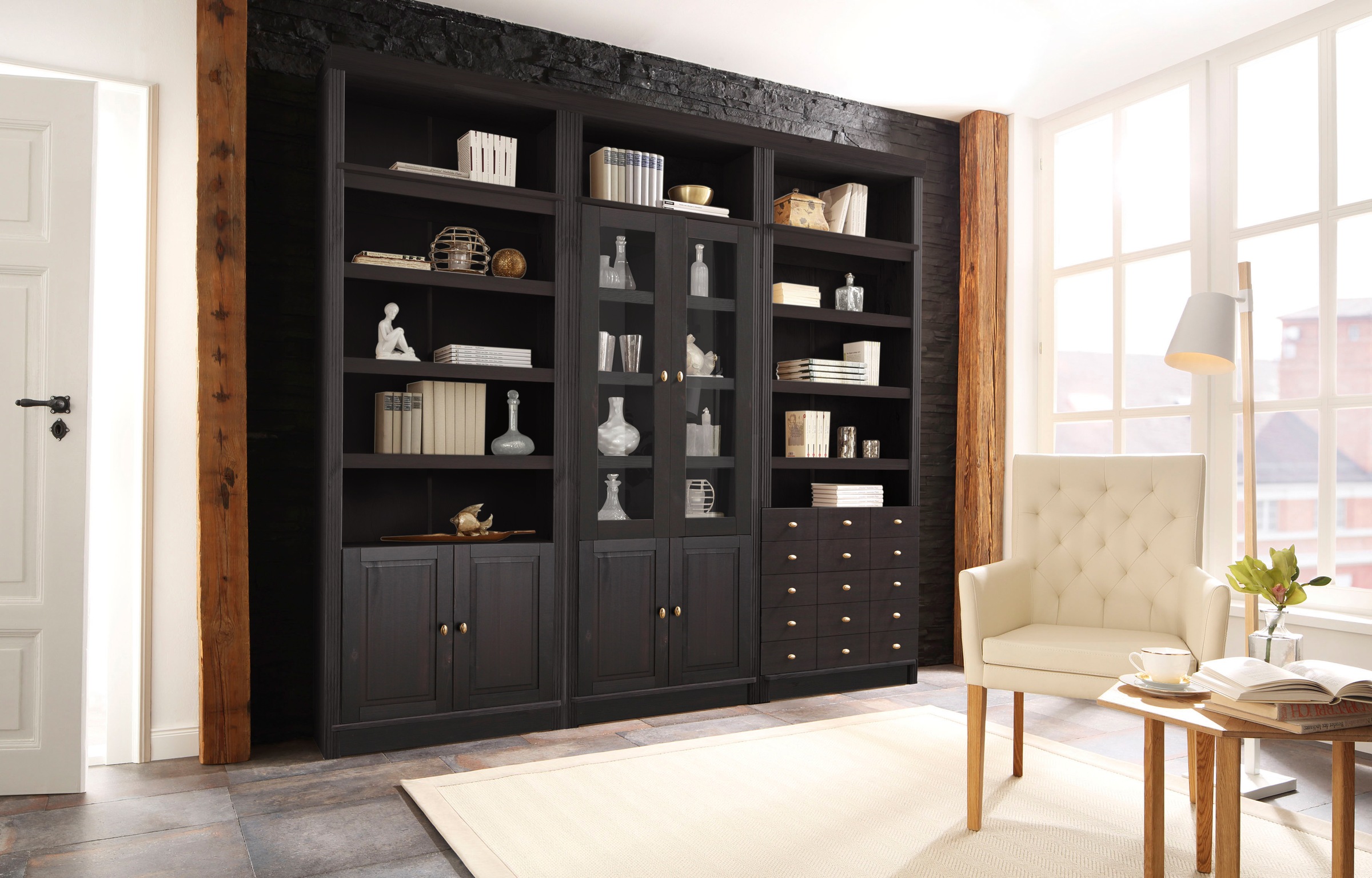 Home affaire Bücherregal "Soeren" Tiefe 29 cm, Höhe 220 cm, 4 Türen, FSC-ze günstig online kaufen