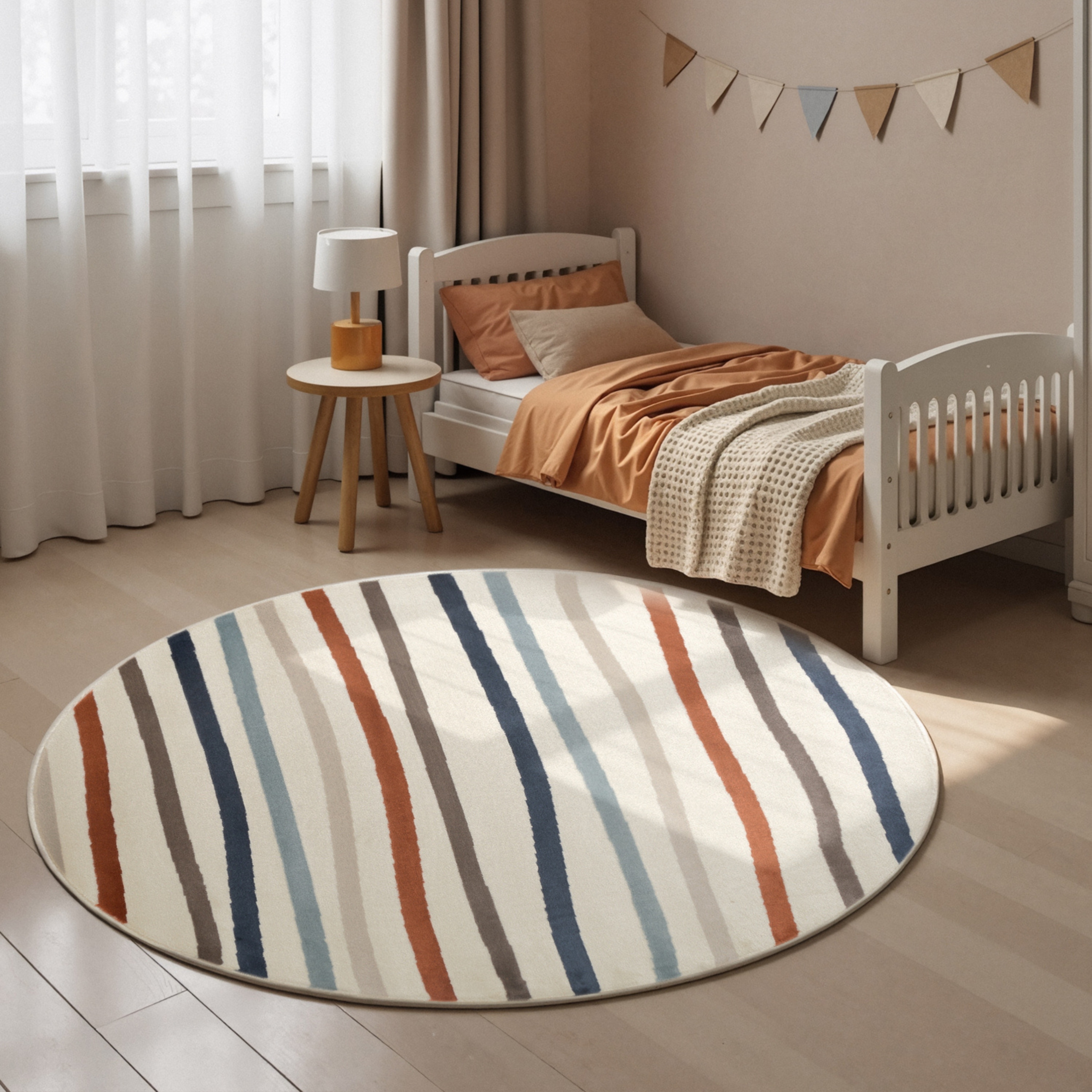 HANSE Home Kinderteppich "Linnea" rund 10 mm Höhe Pflegeleicht, Weich, Kinderzimmer, Spielteppich, Spielunterlage