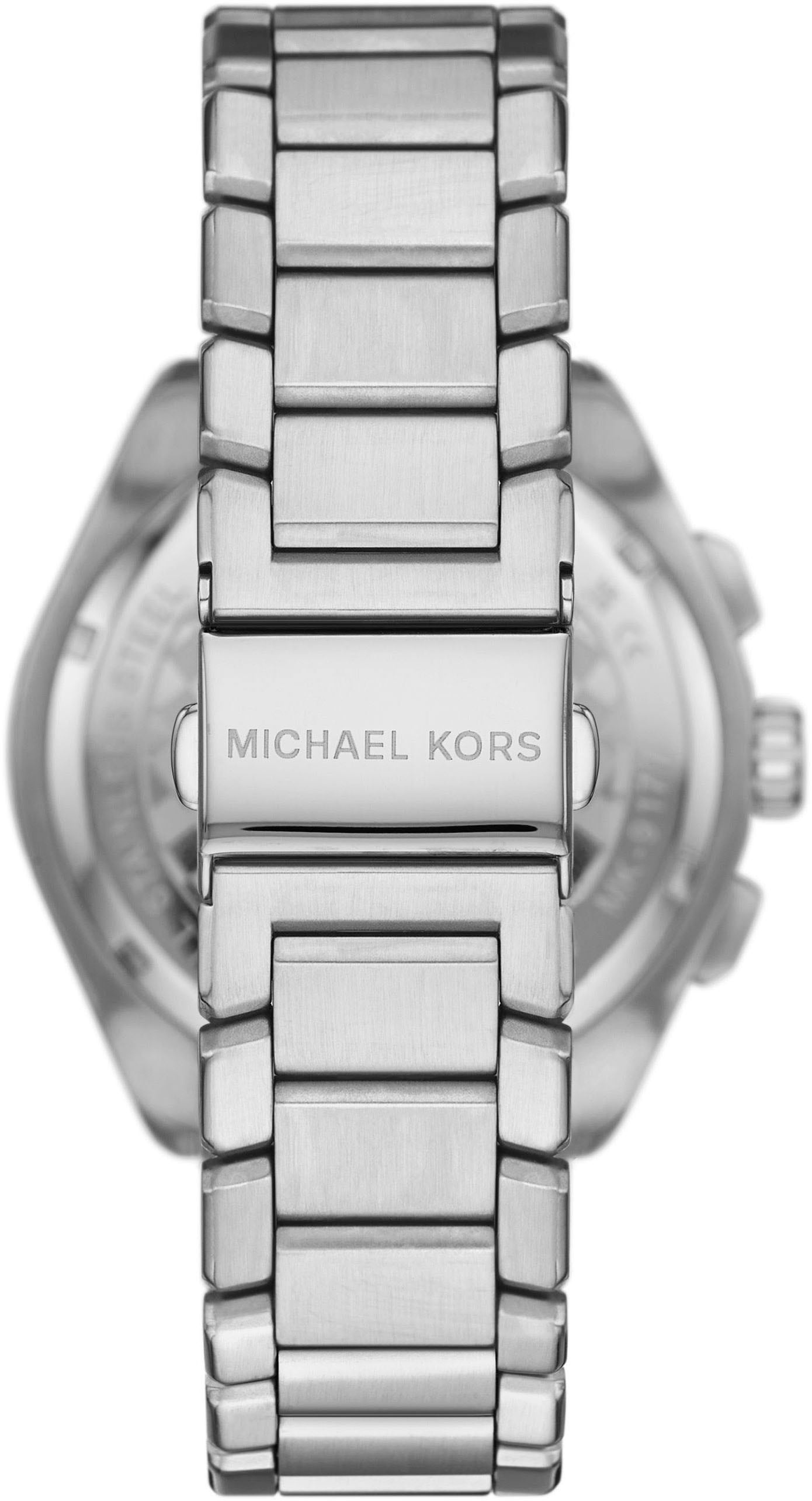 MICHAEL KORS Chronograph »ACCELERATOR 2.0«, Armbanduhr, Herrenuhr, Edelstahlarmband, analog, Tag, Stoppfunktion