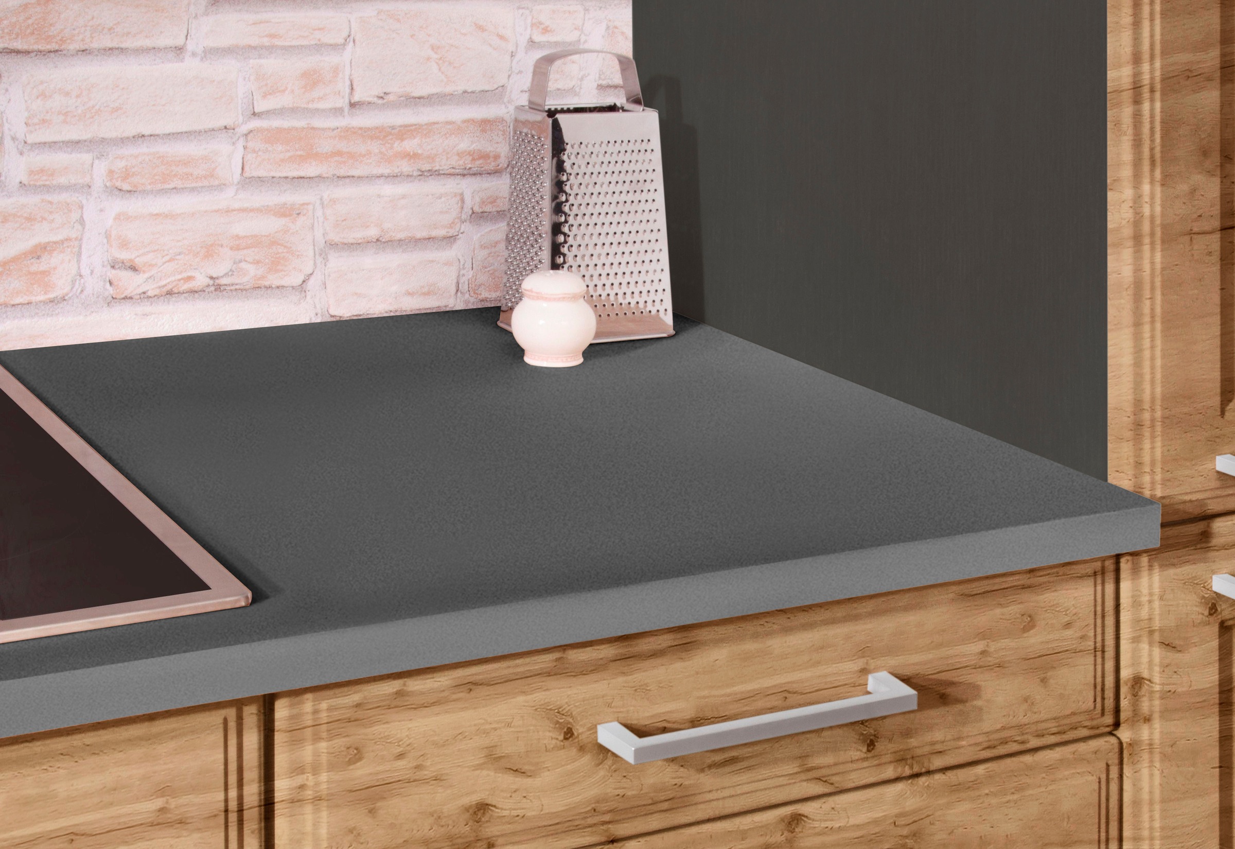KOCHSTATION Küchenzeile »KS-Stockholm«, Breite 310 cm, mit hochwertigen MDF Fronten im Landhaus-Stil