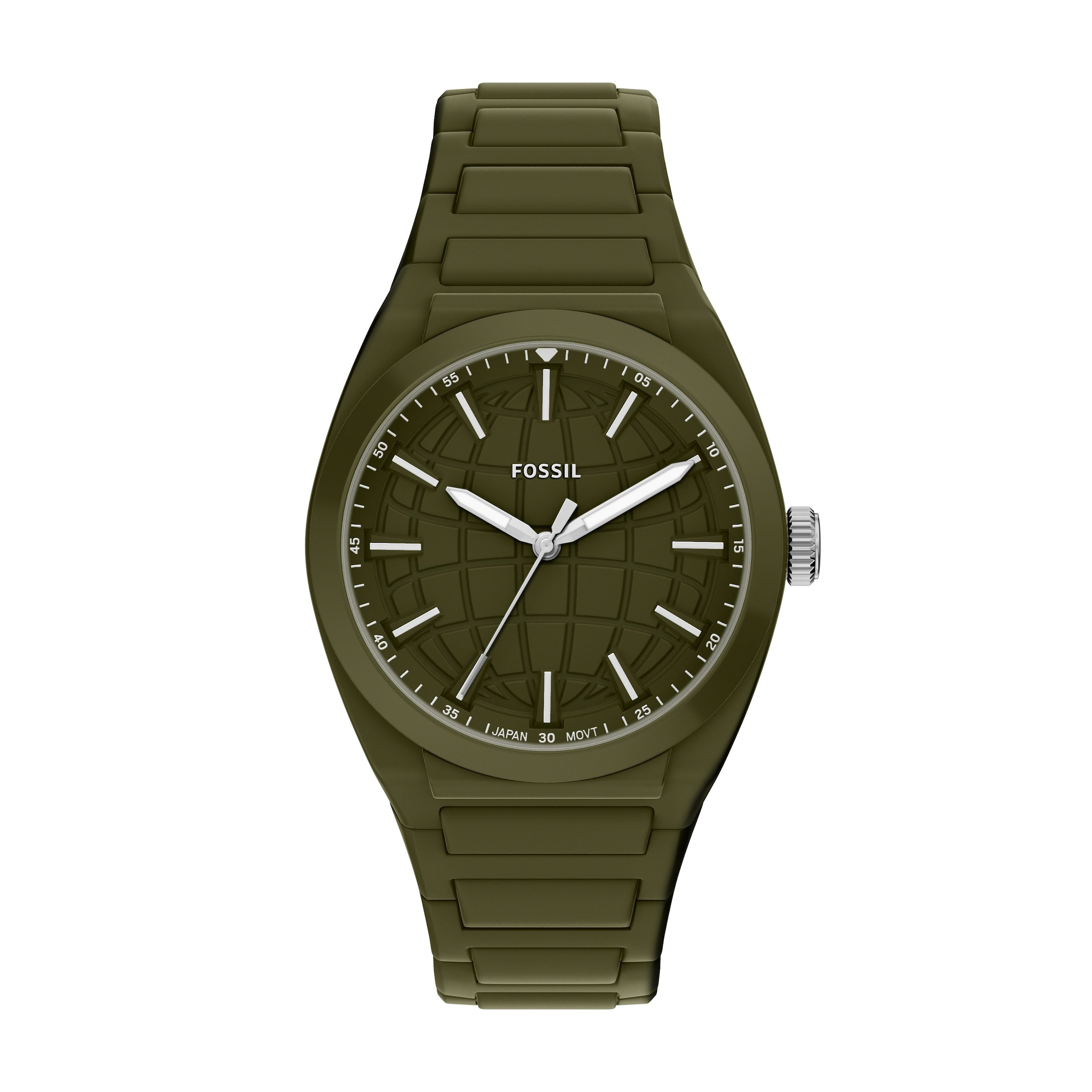 Fossil Quarzuhr »Everett« Armbanduhr, Silikonarmband, analog