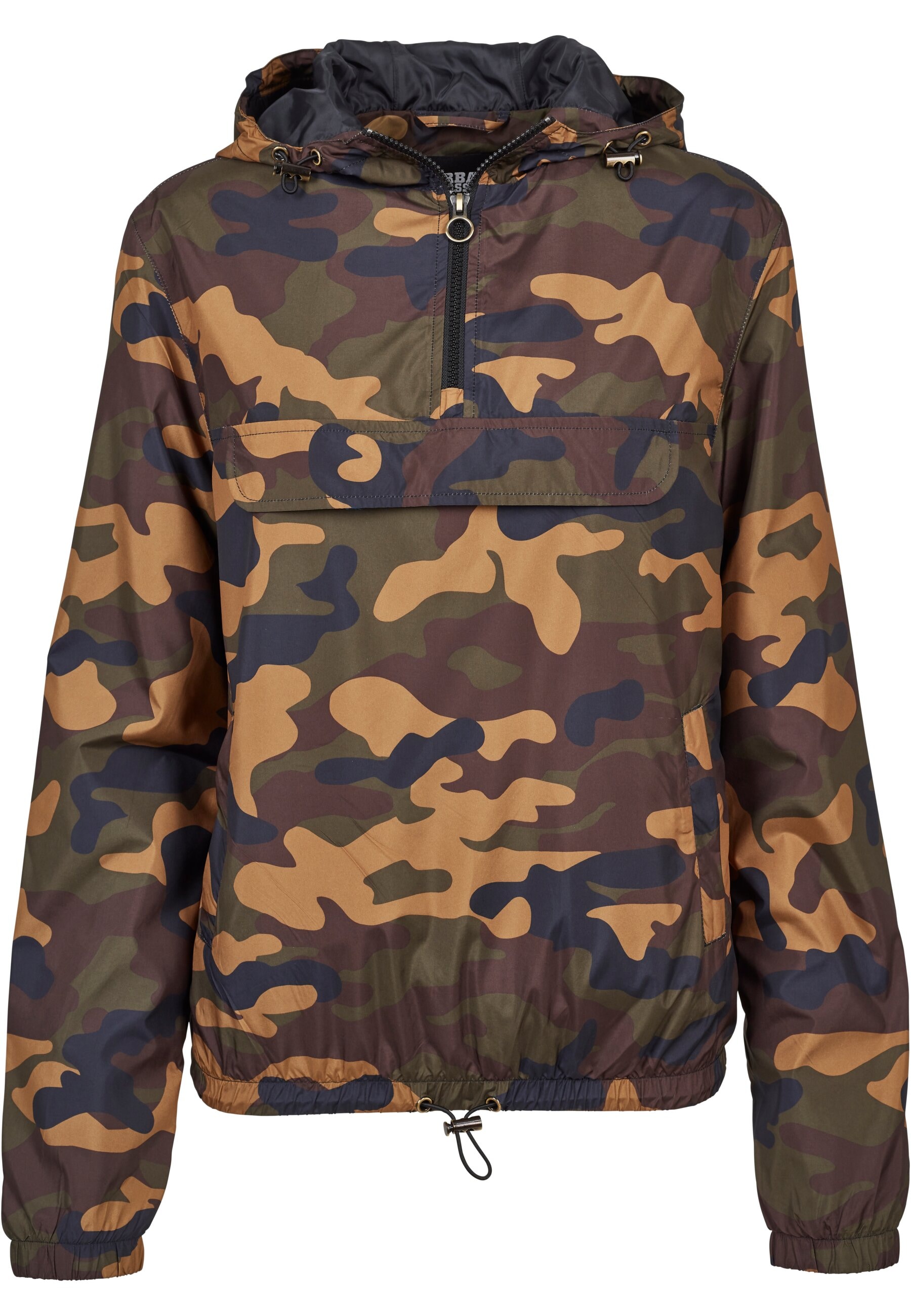 URBAN CLASSICS Windbreaker "Urban Classics Damen Ladies Camo Pull Over Jacket", (1 St.), mit Kapuze