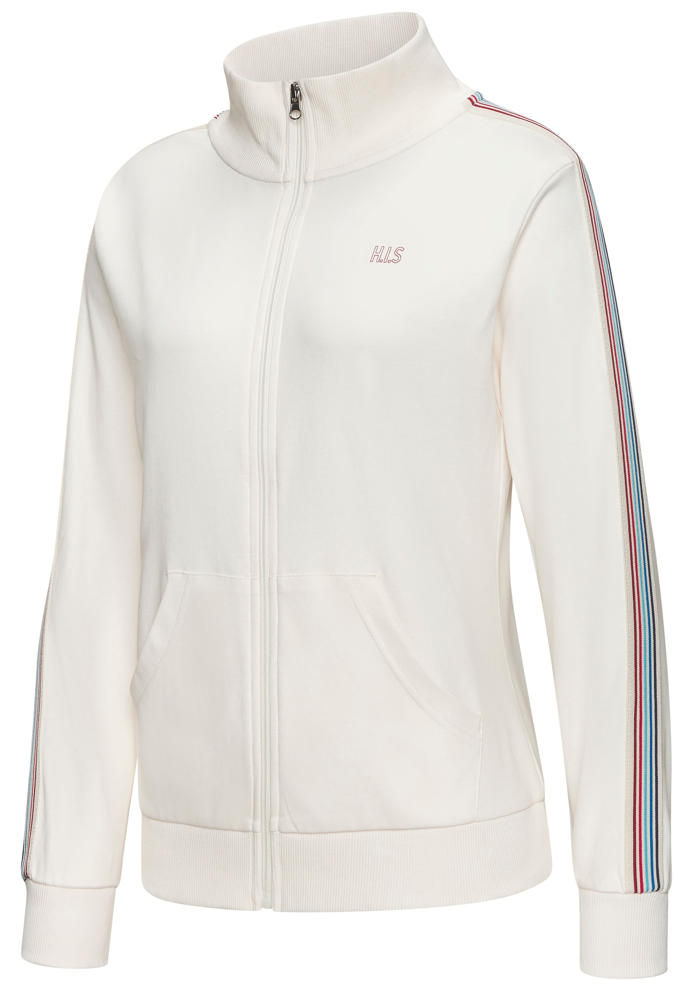 H.I.S Sweatjacke, mit gestreiftem Tape an den Ärmeln, Loungewear