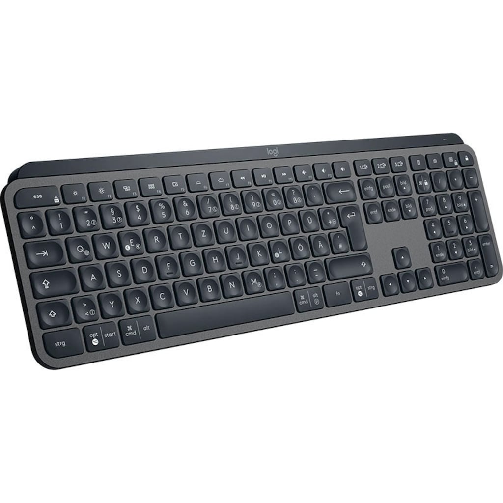 Logitech Tastatur »MX Keys Plus Advanced - GRAPHITE«, (Handgelenkauflage)