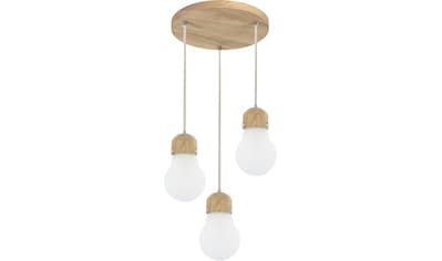 Pendelleuchte »BULB WOOD«, 3 flammig-flammig