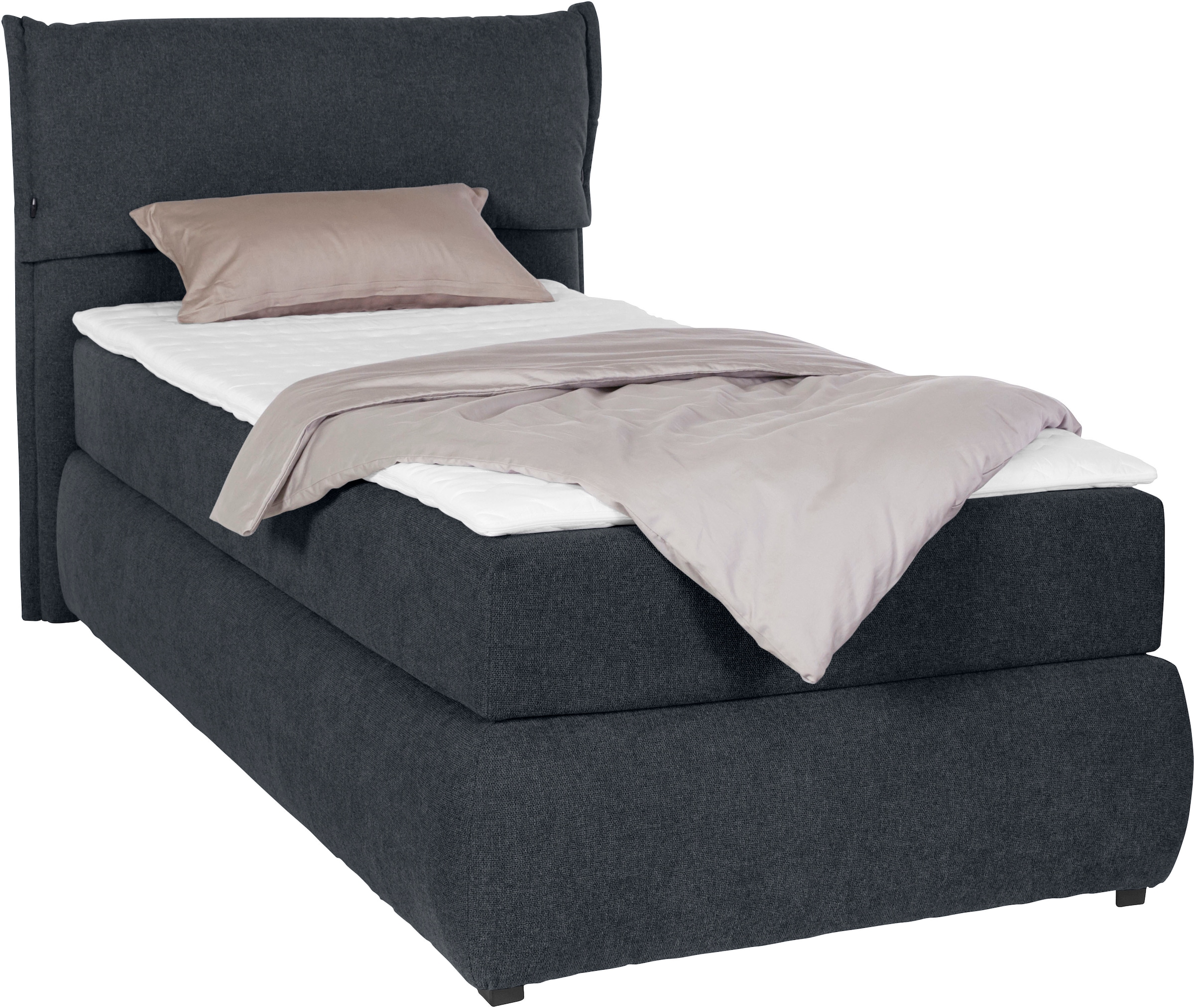 OTTO home Boxspringbett »Jenson« in 4 Farben, 4 Breiten, 3 Matratzenarten in 2 Härtegraden, Topper