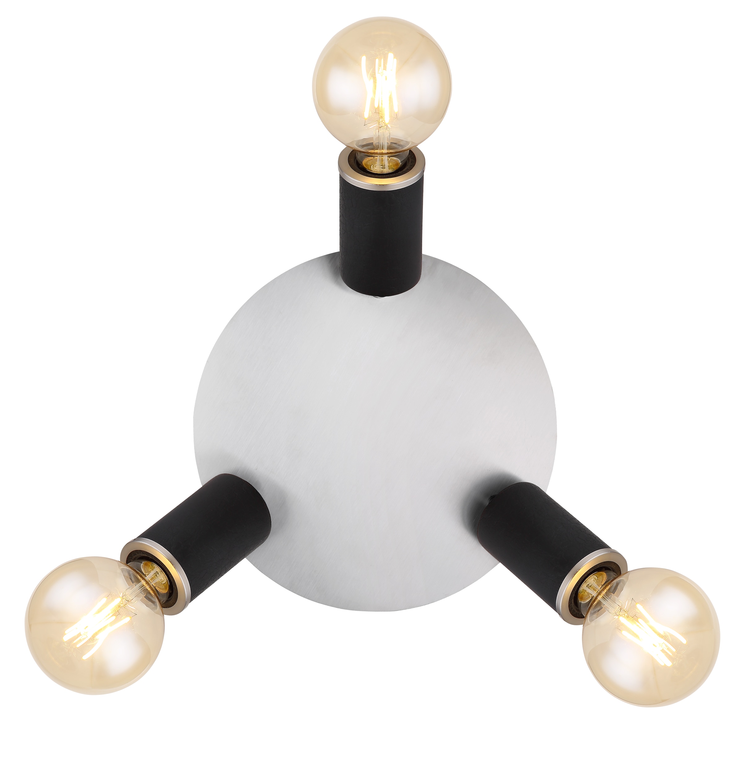 GLOBO LIGHTING Deckenspot »JOSEBA« E27 1 Stk. Schwarzer Strahler mit Holz schwarz, Nickel matt, E27 3x60W