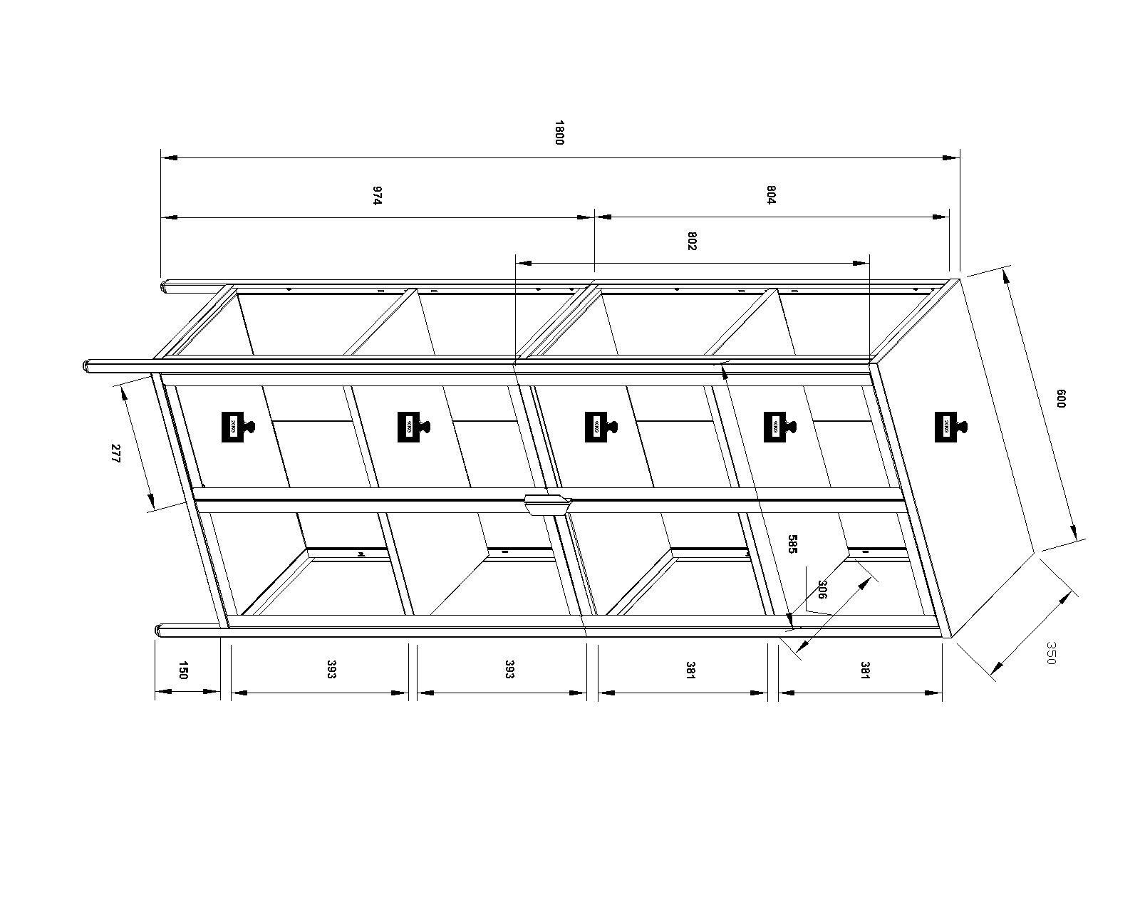 VCM Standvitrine »Stahl Standvitrine Vitrine Schaukasten Floka XXL« 1 Stk. tlg.