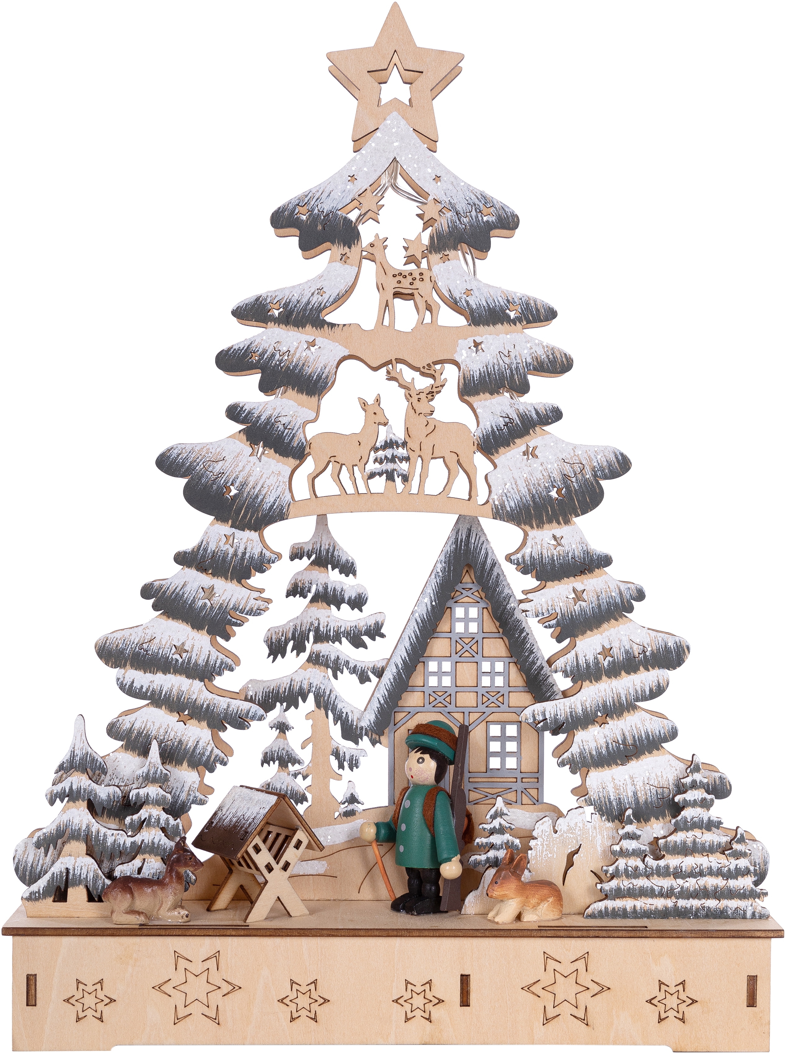 Myflair Möbel & Accessoires Weihnachtsdorf "Weihnachtsdeko" Tannenbaumform, Höhe ca. 33 cm