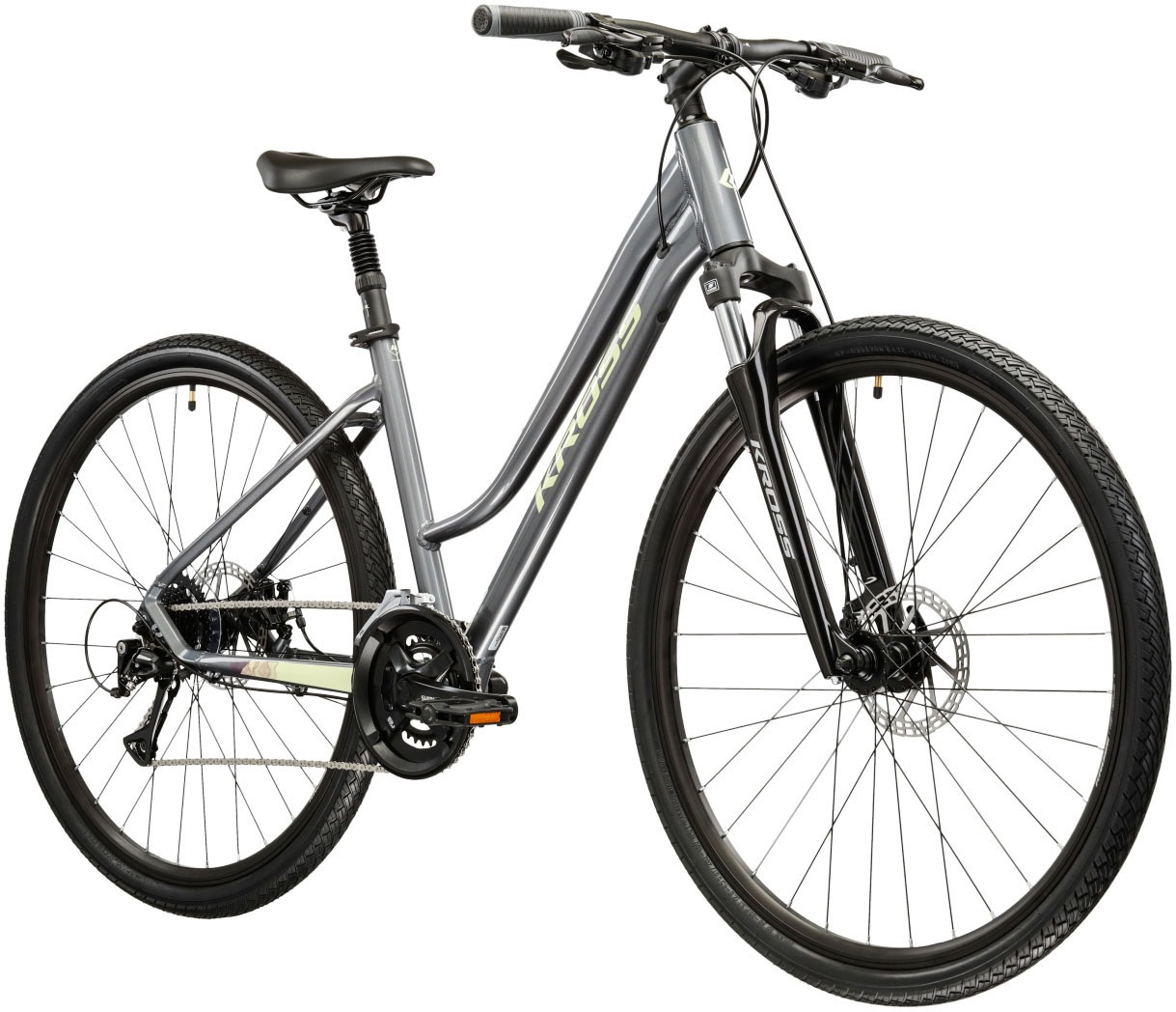Kross Crossrad »Crossrad Damen 28" Evado 3.0 grau 16 Gänge« 16 Gang Shimano ACERA M3020 Schaltwerk Kettenschaltung