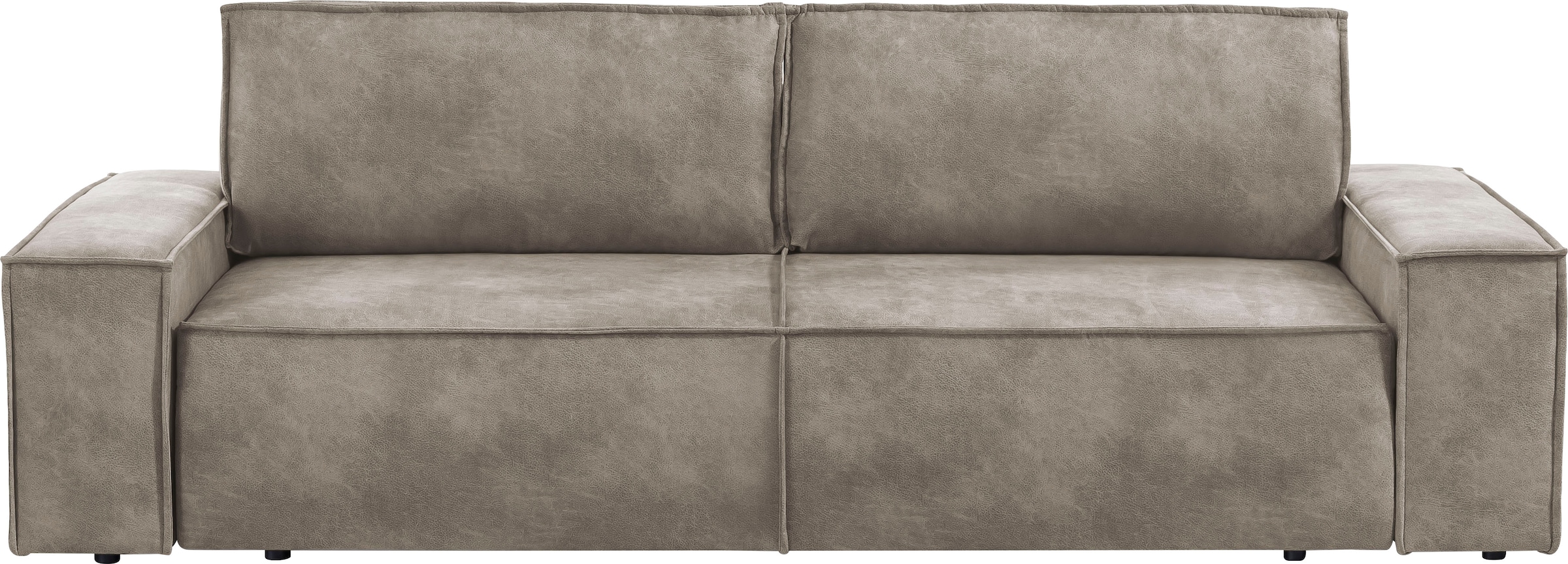 Home affaire 3-Sitzer »SHERWOOD Schlafsofa (257cm) Cord, Samtvelours, Vintage-Lederoptik«, Schlaffunktion mit Bettkasten (ca. 136/200cm)