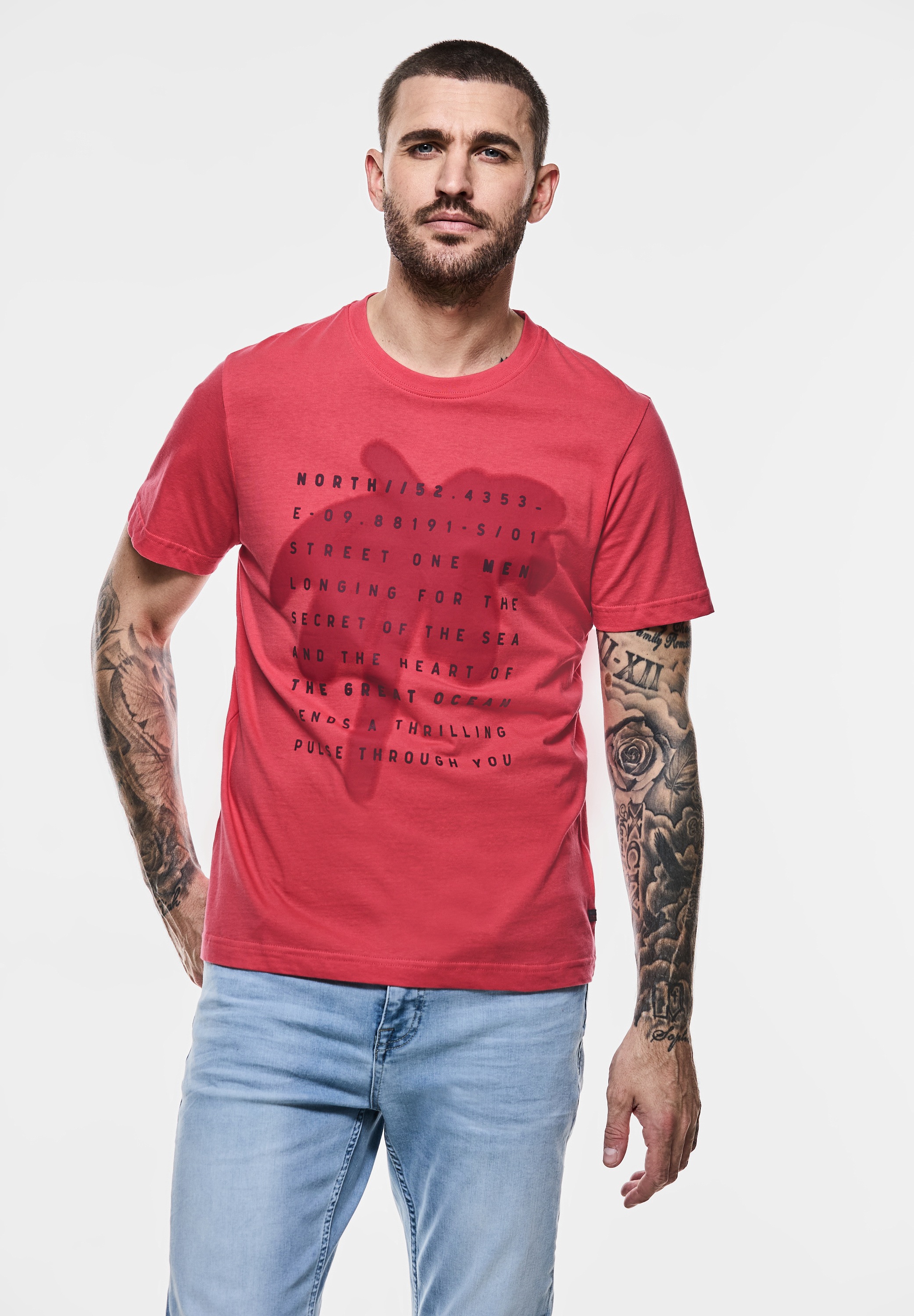 STREET ONE MEN T-Shirt, aus reiner Baumwolle