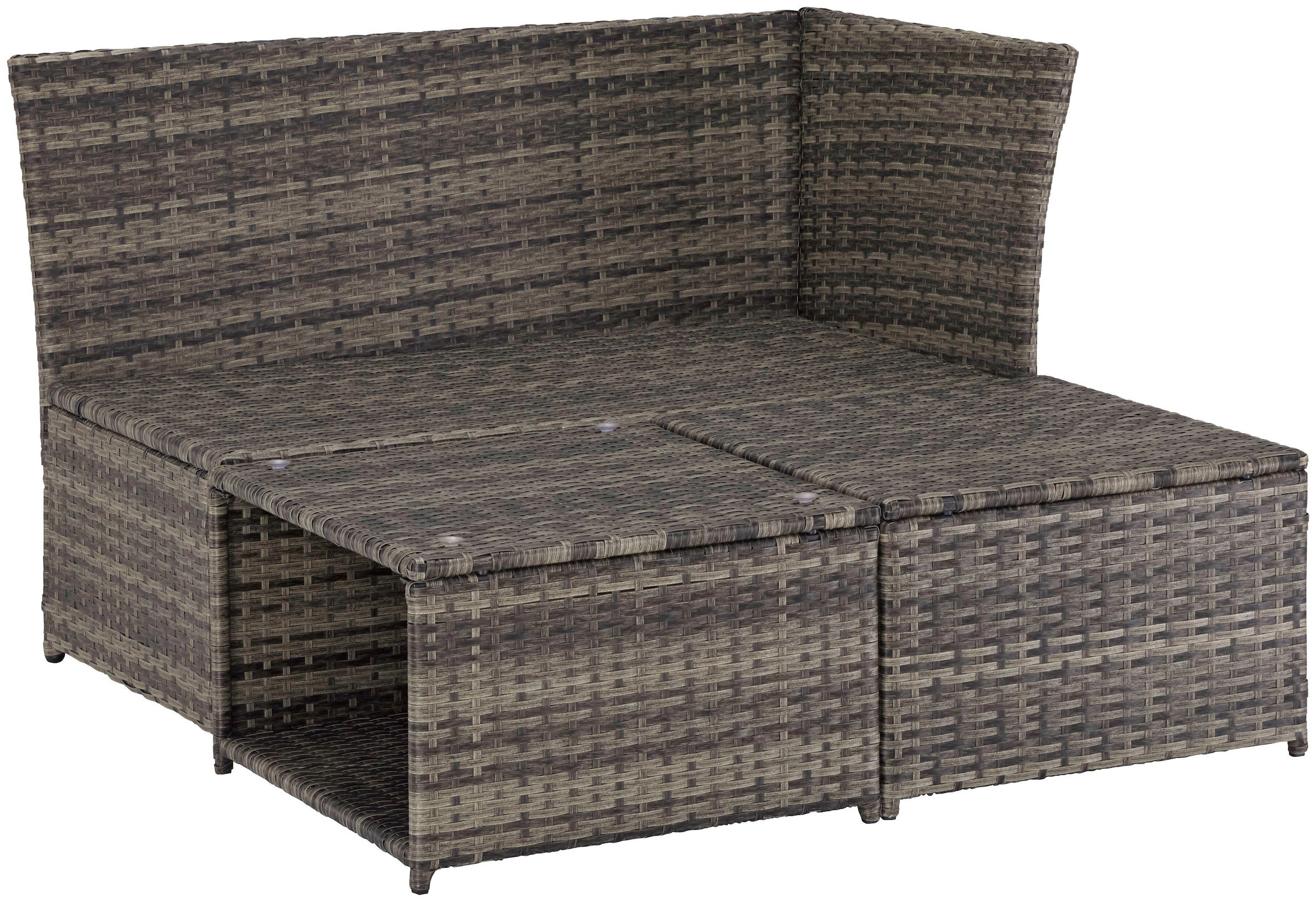 KONIFERA Gartenlounge-Set »Marseille«, (8 tlg.), Sofa, Tisch 57x57 cm, Hocker, Polyrattan