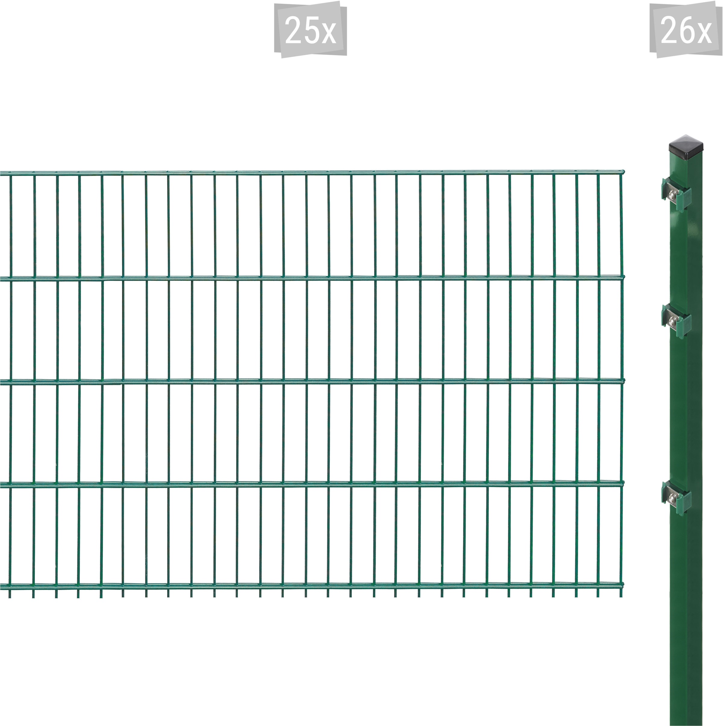 Arvotec Doppelstabmattenzaun "ESSENTIAL 83 zum Einbetonieren", Zaunhöhe 83 cm, Zaunlänge 2 - 60 m