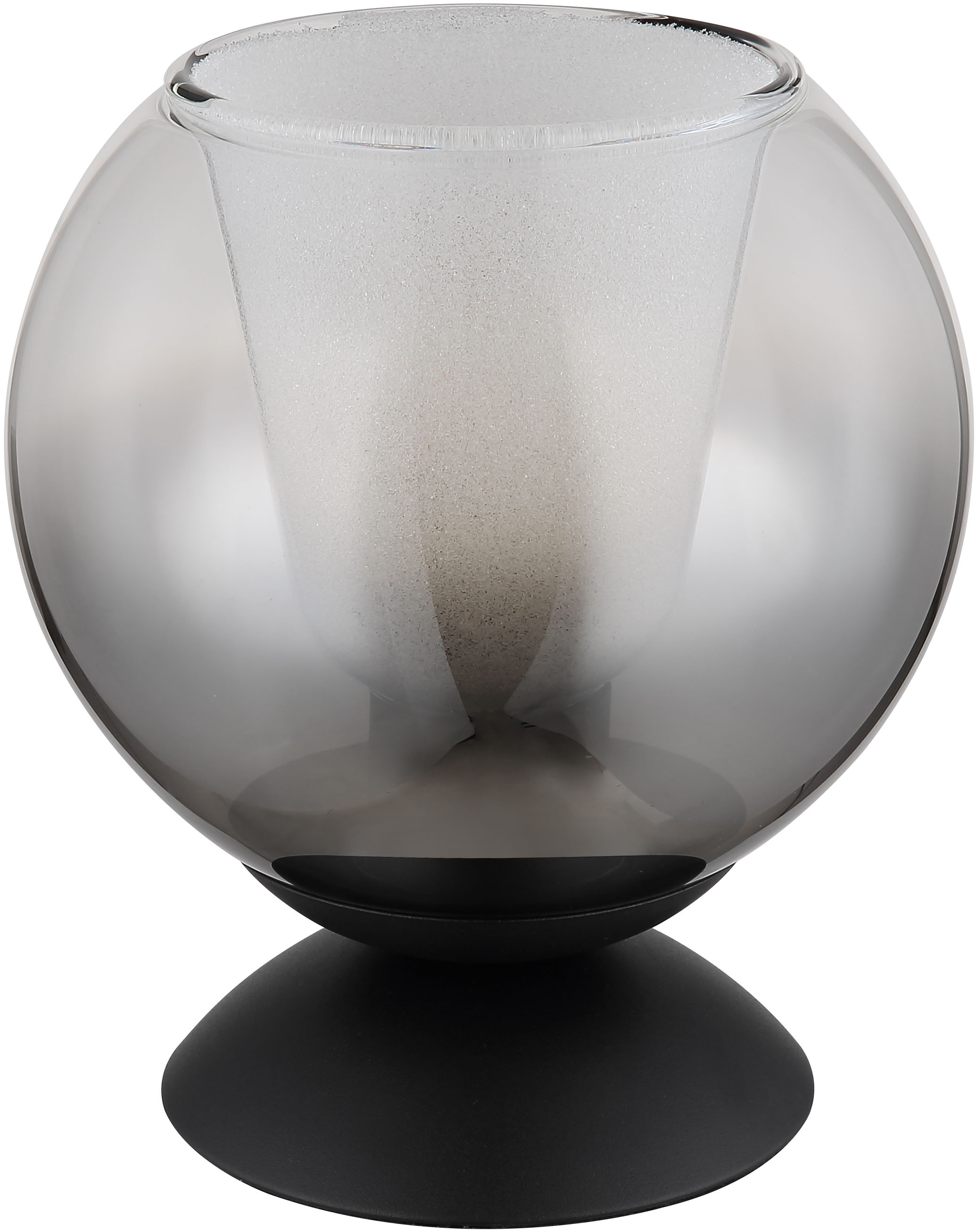 GLOBO LIGHTING Tischleuchte »BARRY«, Leuchtmittel E27 | ohne Leuchtmittel, Tischlampe/Metall/Glaskugel rauchfarben/Glaskristalle klar