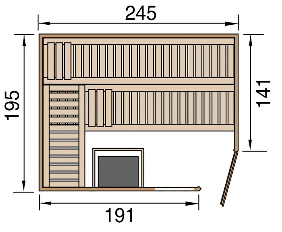 weka Sauna »Turku«, 7,5 kW-Ofen mit digitaler Steuerung