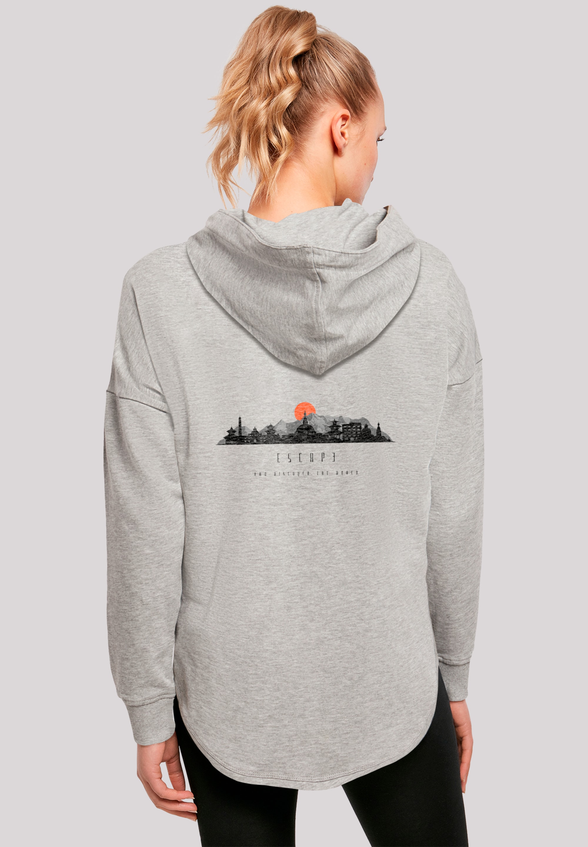 F4NT4STIC Kapuzenpullover "Oversize Escape Discover the World Asian Town", günstig online kaufen
