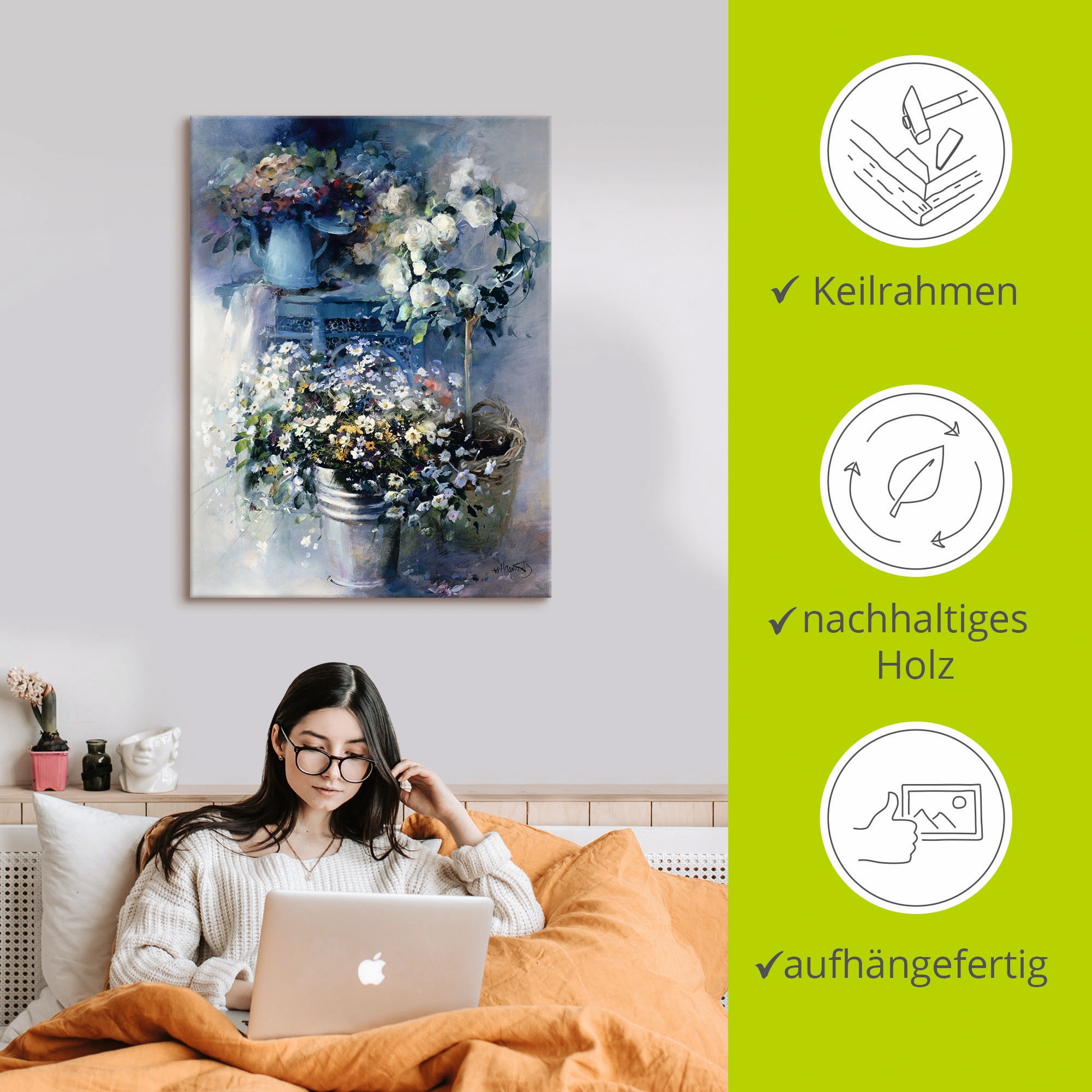 Artland Leinwandbild »Sommergeschenk«, Arrangements, (1 St.), auf Keilrahmen gespannt