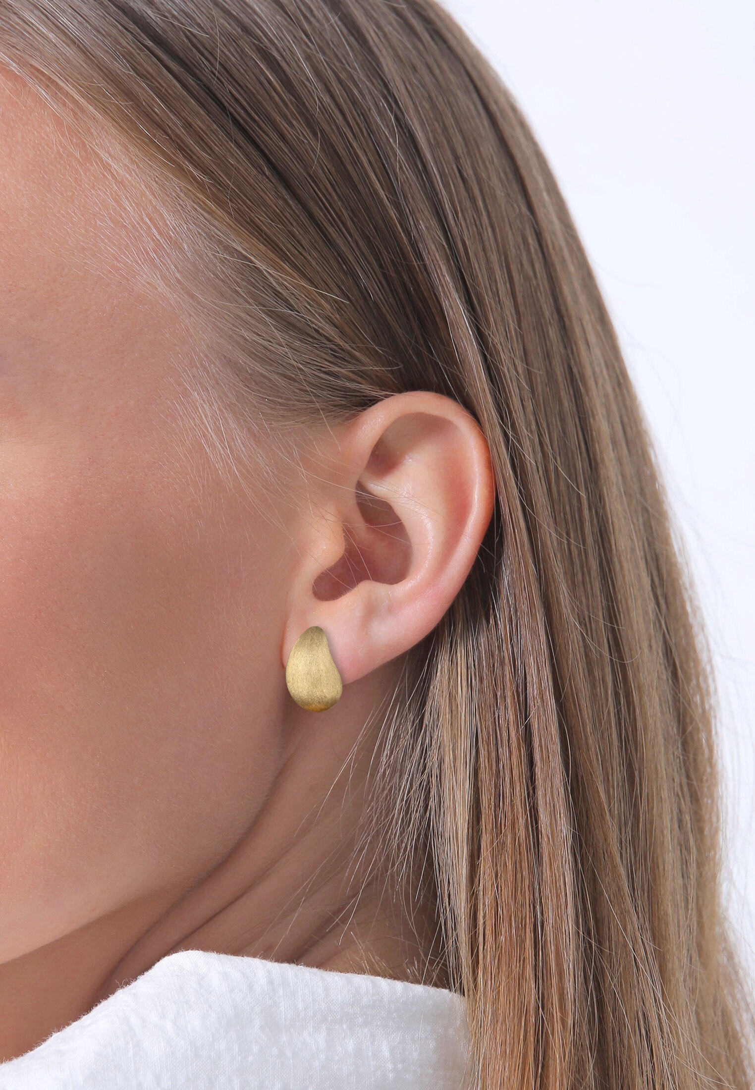 Elli Premium Paar Ohrstecker »Ohrringe Tropfen Gebürstet Modern 925 Sterling Silber«