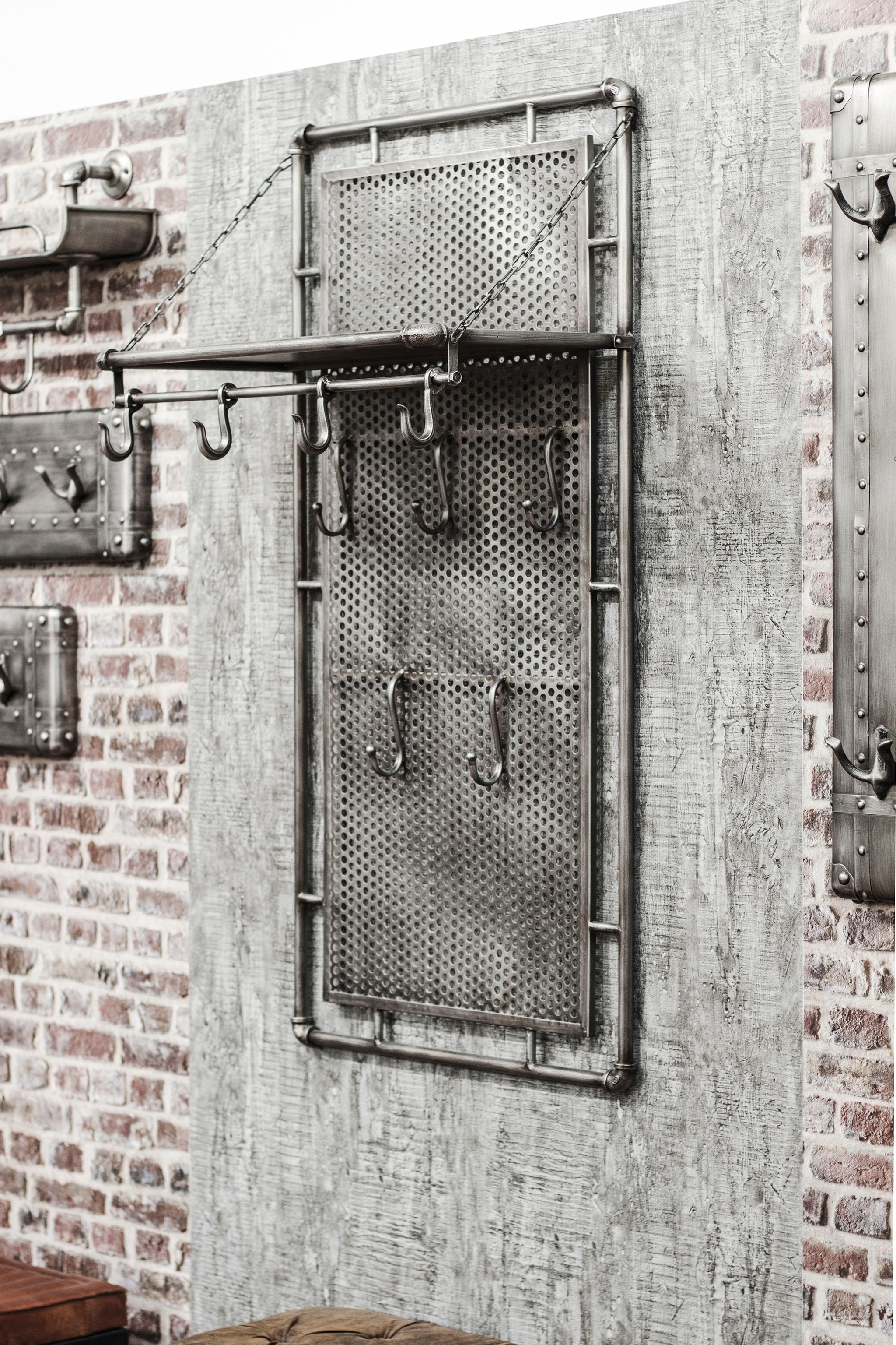 HAKU Garderobenhaken »Flurgarderobe, Garderobe, Garderobenhaken, Garderobenleiste,« rechteckig - aus Metall Anthrazit - B/T/H 60/35/120 cm
