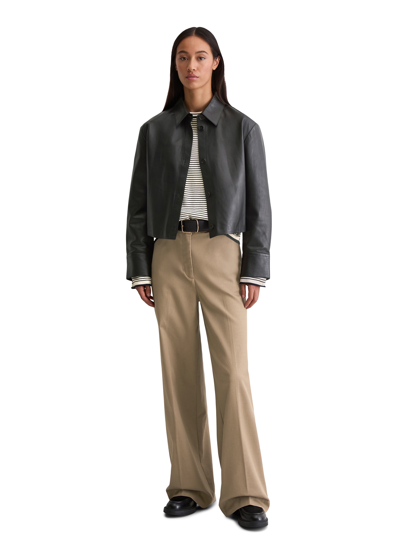 Marc O'Polo Langarmbluse »aus softem Lammleder«