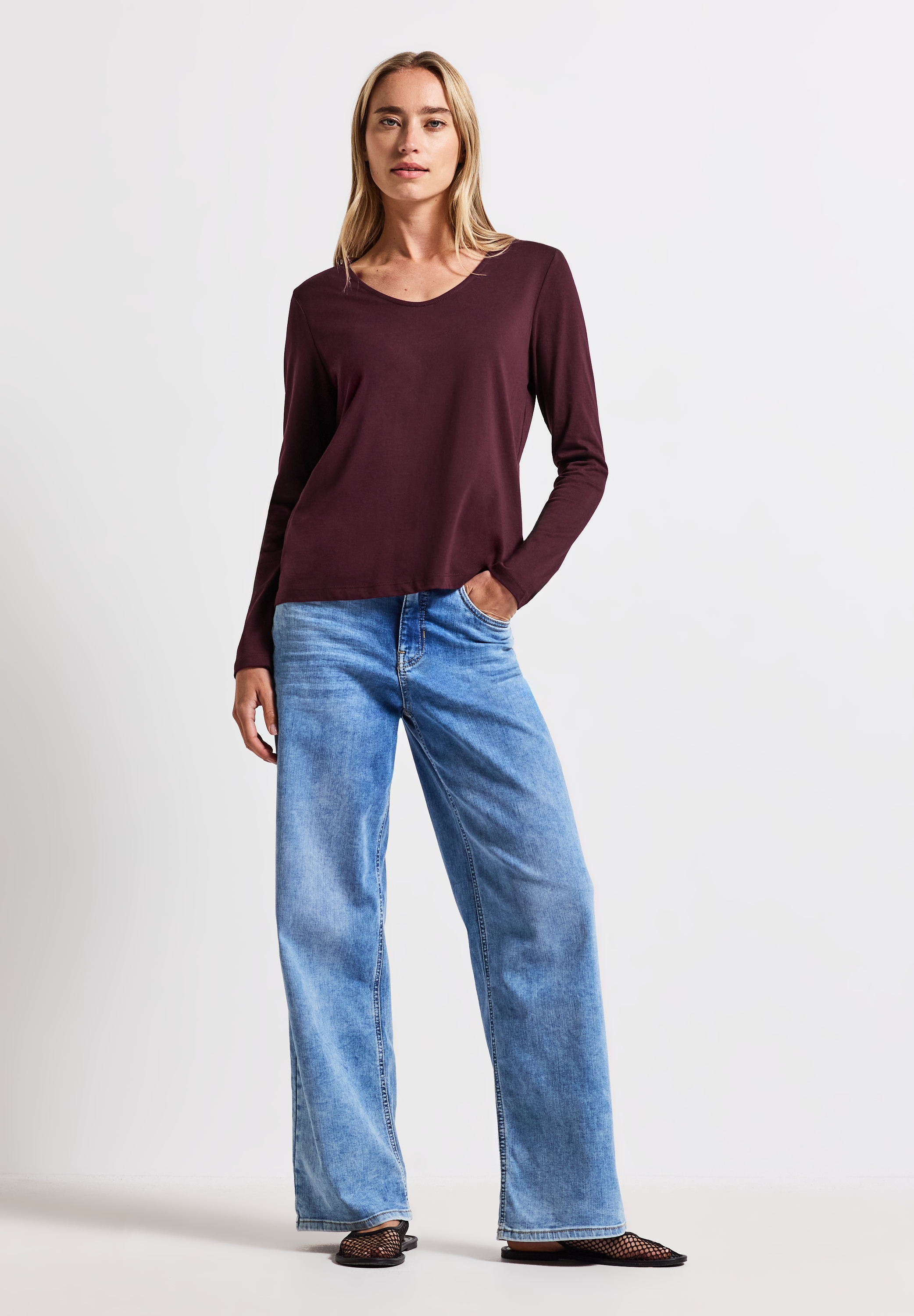 STREET ONE Langarmshirt, im soften Baumwoll-Mix