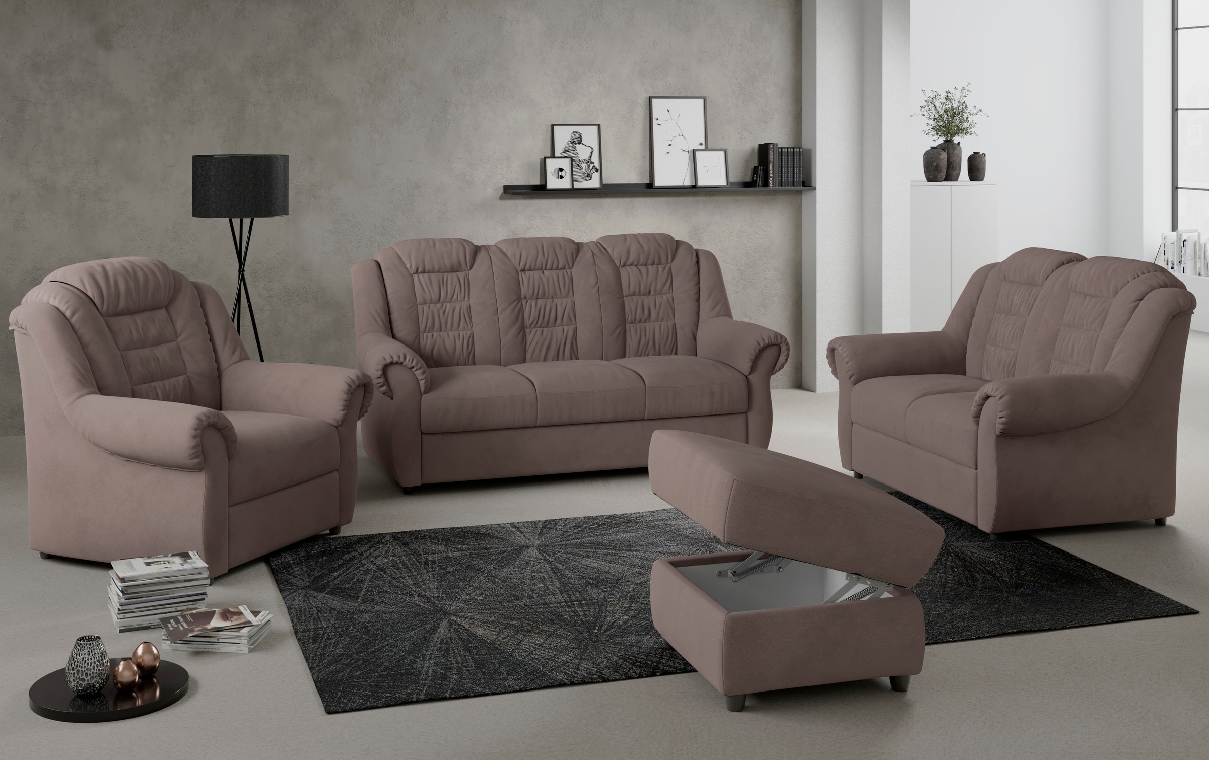 Home affaire 2-Sitzer "Boston" Sofa mit hoher Rückenlehne günstig online kaufen