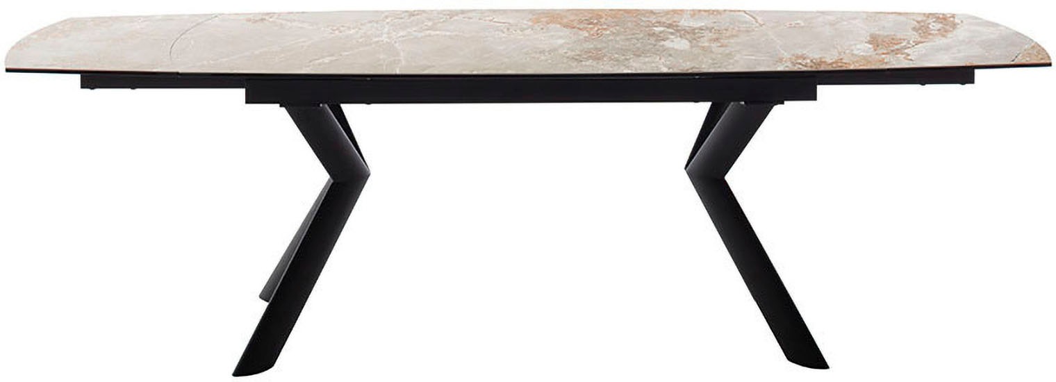 MCA furniture Esstisch »OSSANA Vierfußtisch 180-260 cm«, (Einzelstück), Keramik,Metall,Stirnauszug,ausziehbar,Tischplatte 13 mm,8-10 Personen