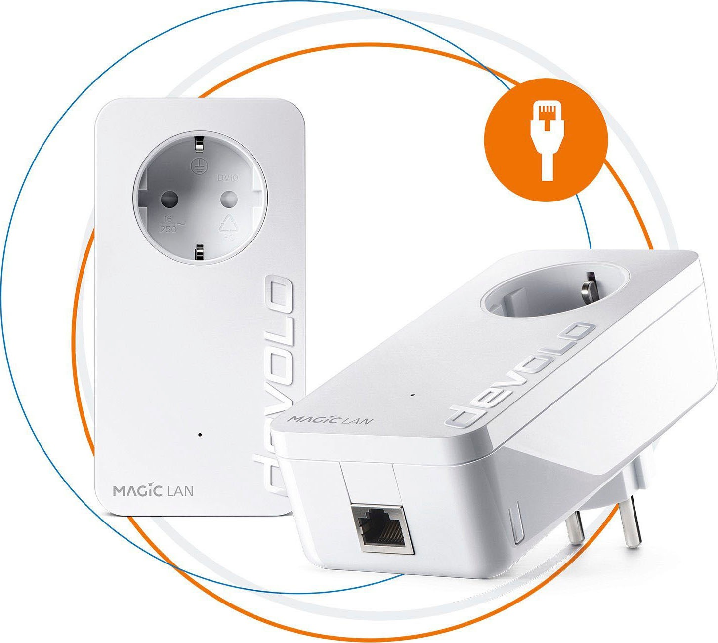 DEVOLO Smart-Stecker »Magic 1 LAN Starter Kit (1200Mbit, Powerline, 2x GbitLAN, Heimnetz)«, (2 St.)