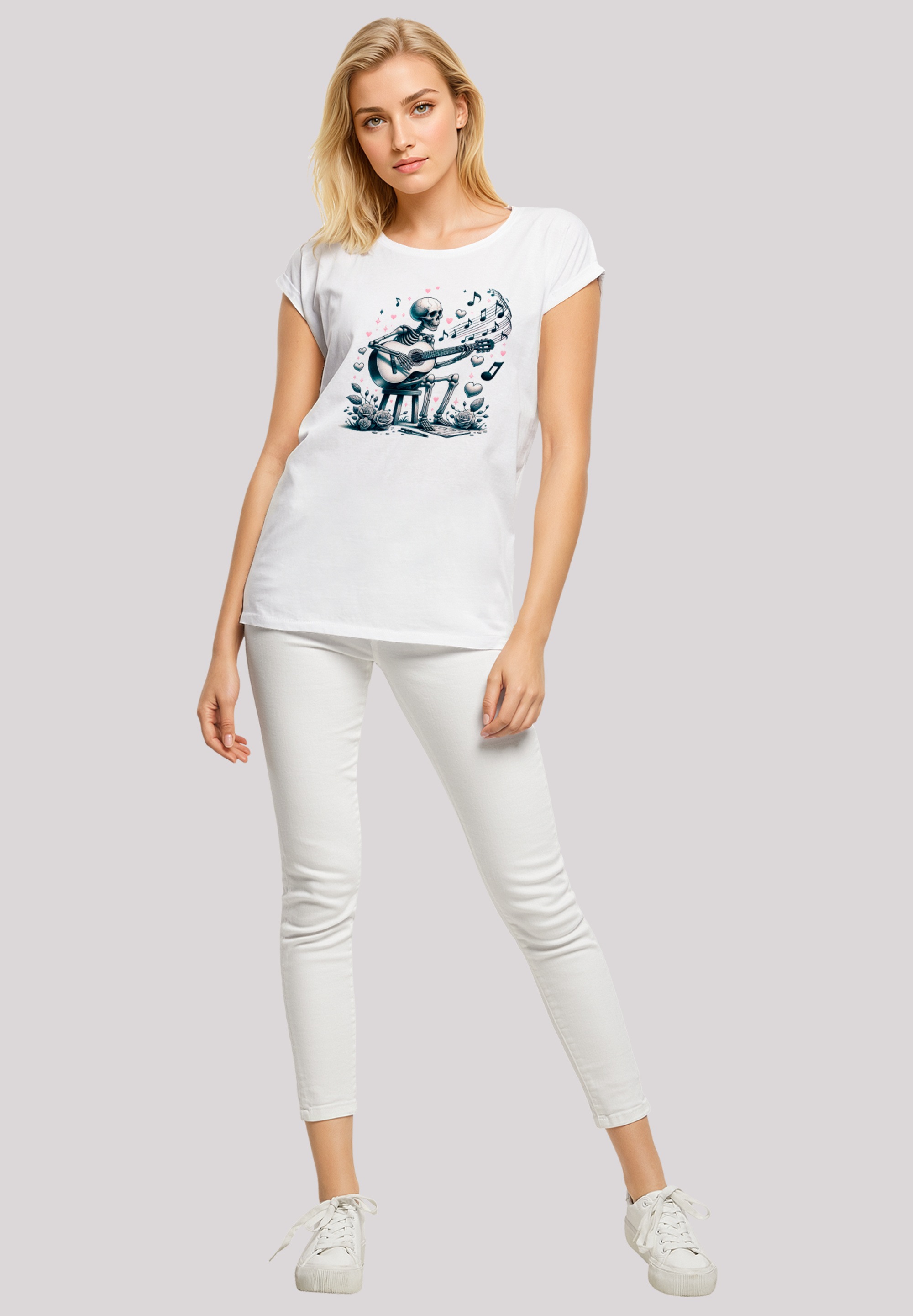 F4NT4STIC T-Shirt »Skelett spielt Gitarre, Musik, Liebe«, Premium Qualität