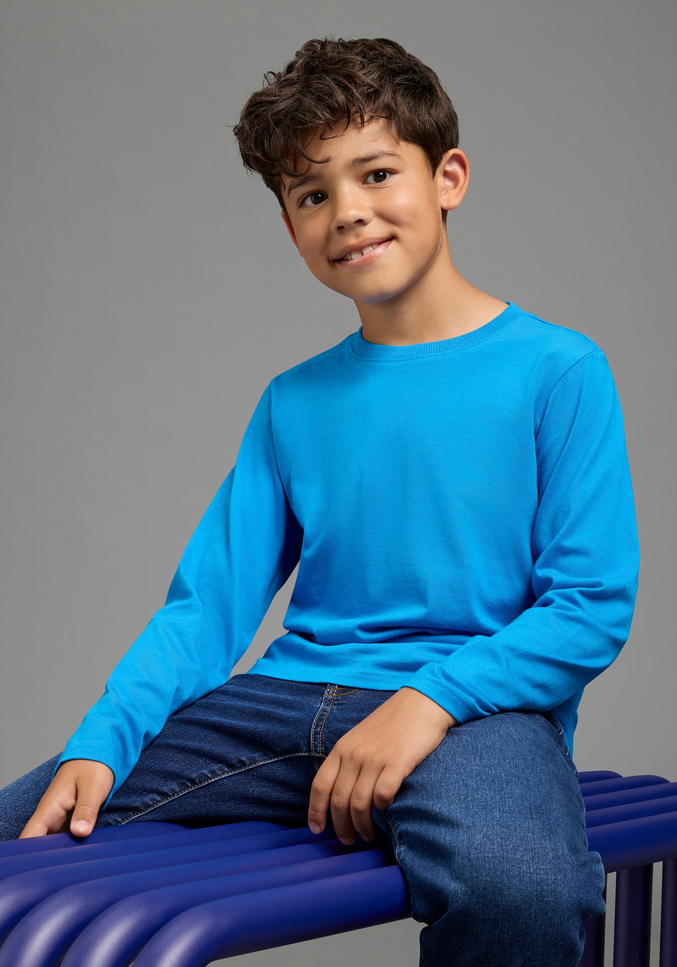 Scout Langarmshirt »3er Packung Shirt mit Kontrast-Einsätzen« Packung, 3,  3 Shirts, jedes Langarmshirt ein Style für sich