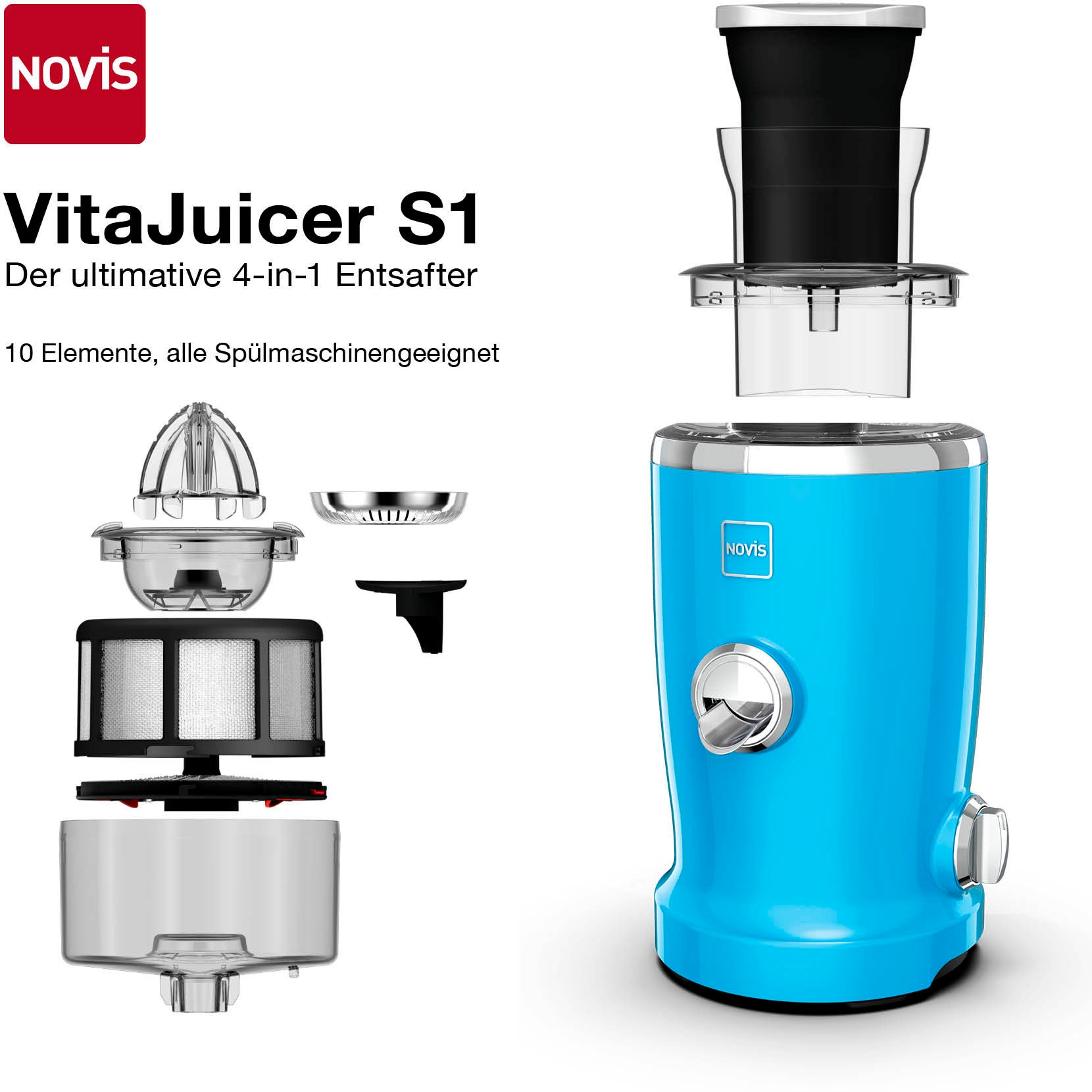 NOVIS Entsafter »VitaJuicer S1 blau«, 240 W