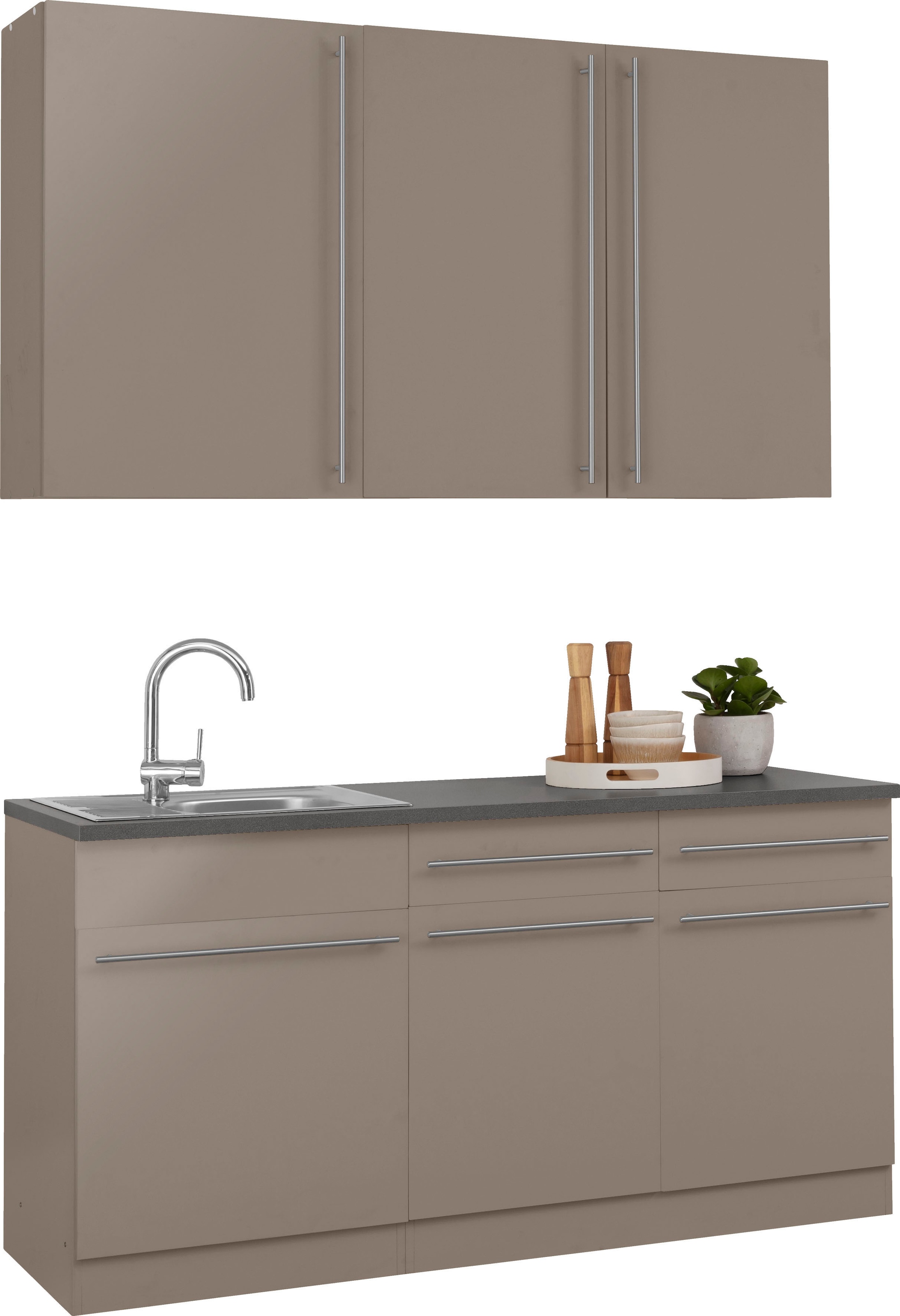 wiho Küchen Pantryküche »Chicago«, ohne E-Geräte, Breite 160 cm