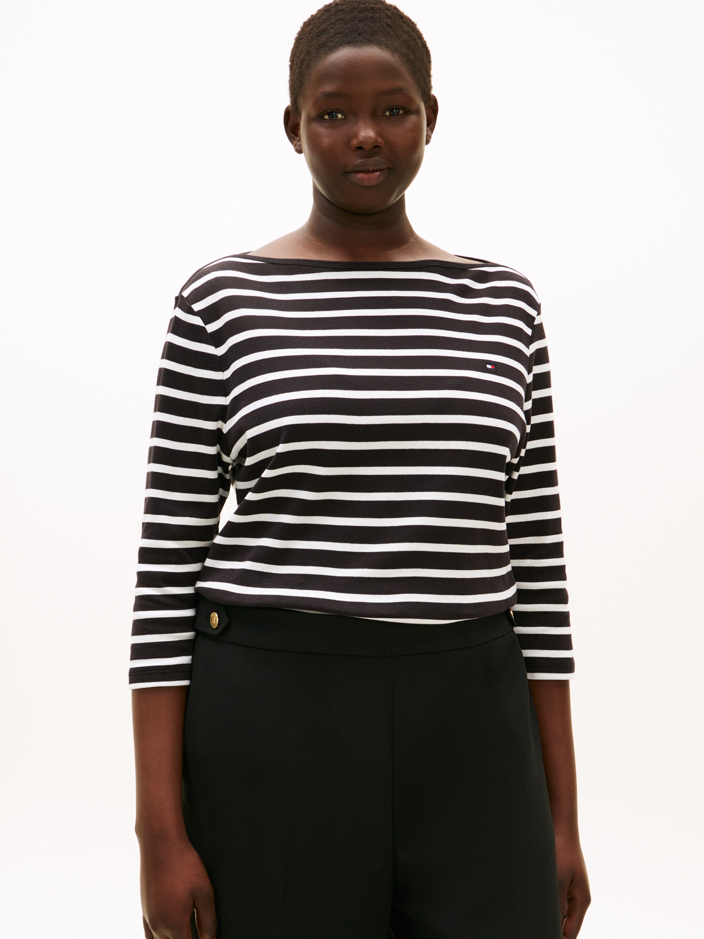 Tommy Hilfiger Curve T-Shirt "CRV SLIM CODY BOAT-NK 3/4SLV" in Großen Größe günstig online kaufen