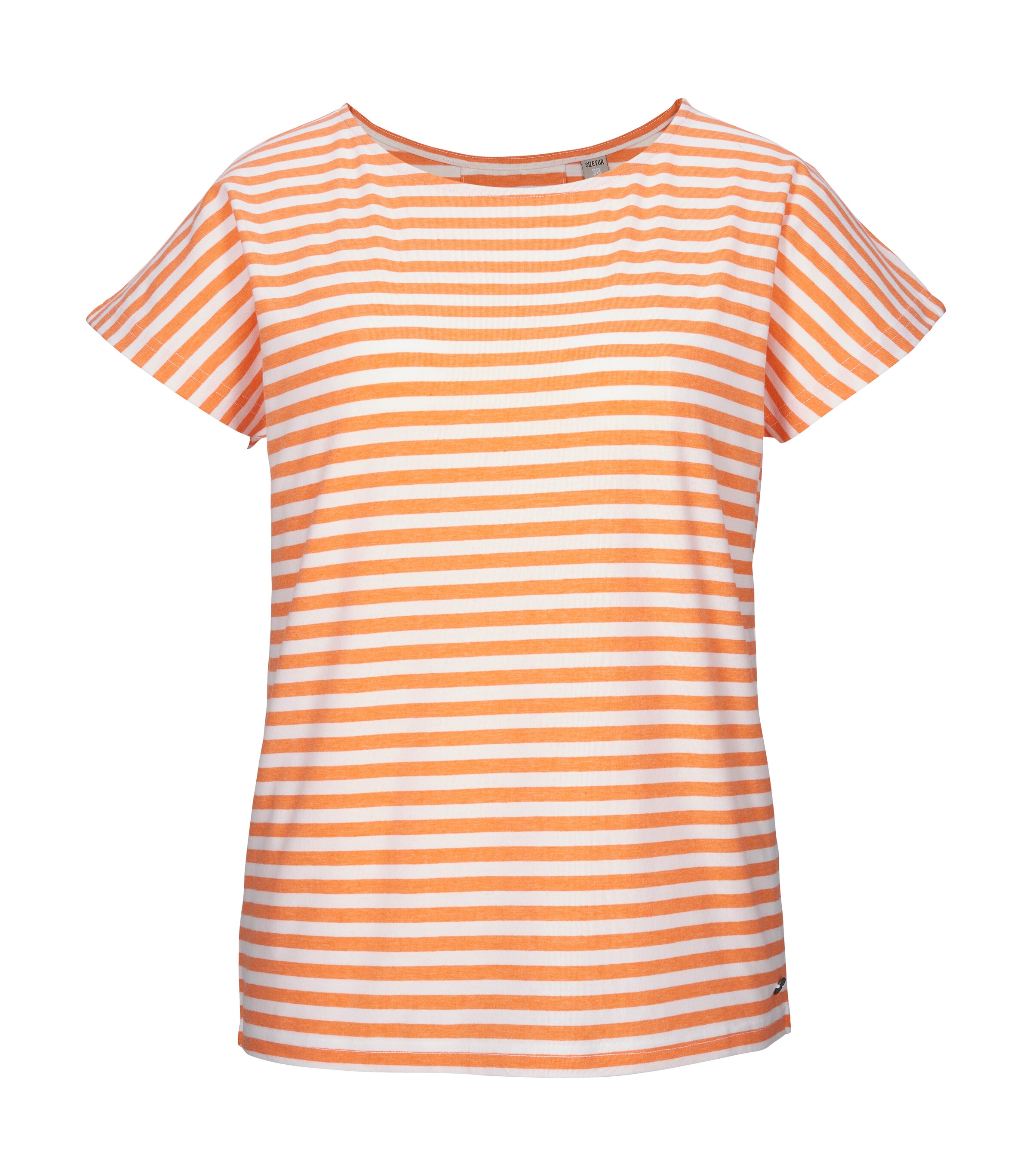 T-Shirt "GS 38 WMN TSHRT", Damen, Gr. 44, apricot, Obermaterial: 65% Polyester, 30% Baumwolle, 5% Elasthan, G.I.G.A. DX BY KILLTEC, Rundhals, Shirts T-Shirt, Gestreiftes T-Shirt, Rundhals, elastisch, weich, strapazierfähig